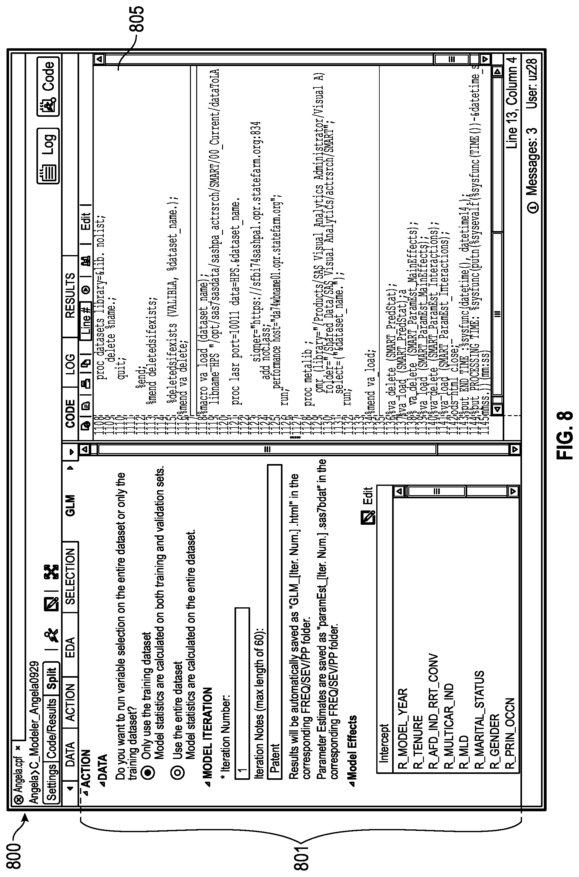 Patent US11775619 Figure 8 – Technology for building and managing data models