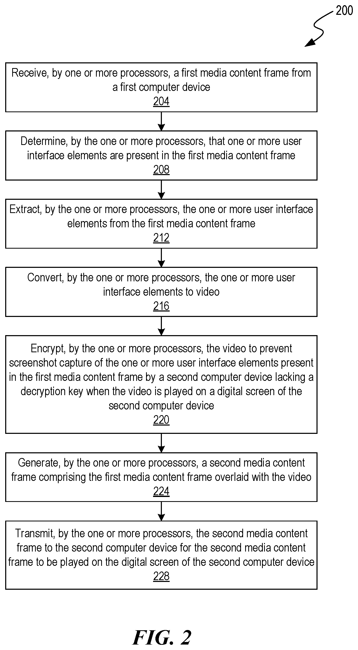 Patent US11775620 Figure 2 – System and method for blocking screenshots and screen recordings of premium user-generated content