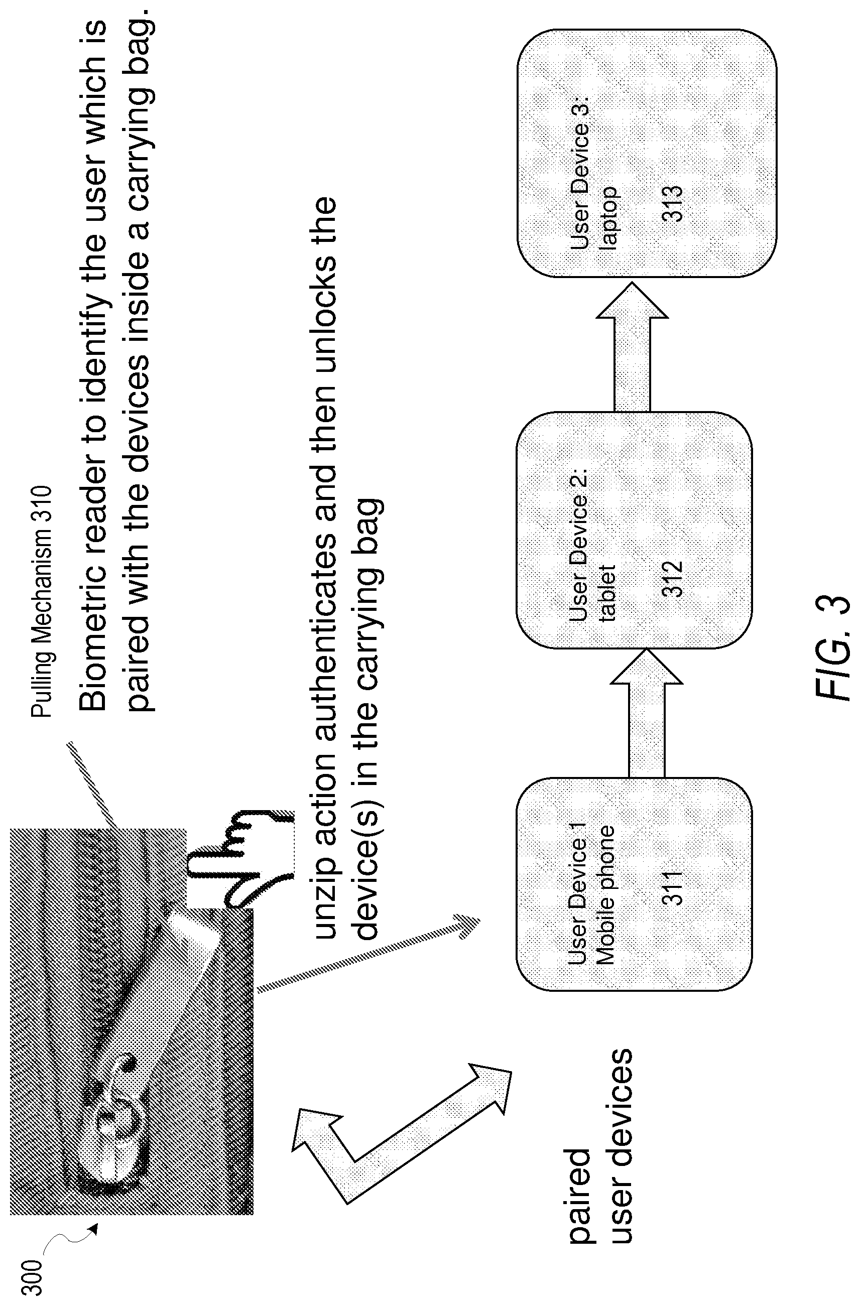 Patent US11775624 Figure 4 – System and method for unlocking devices associated with a carrying bag