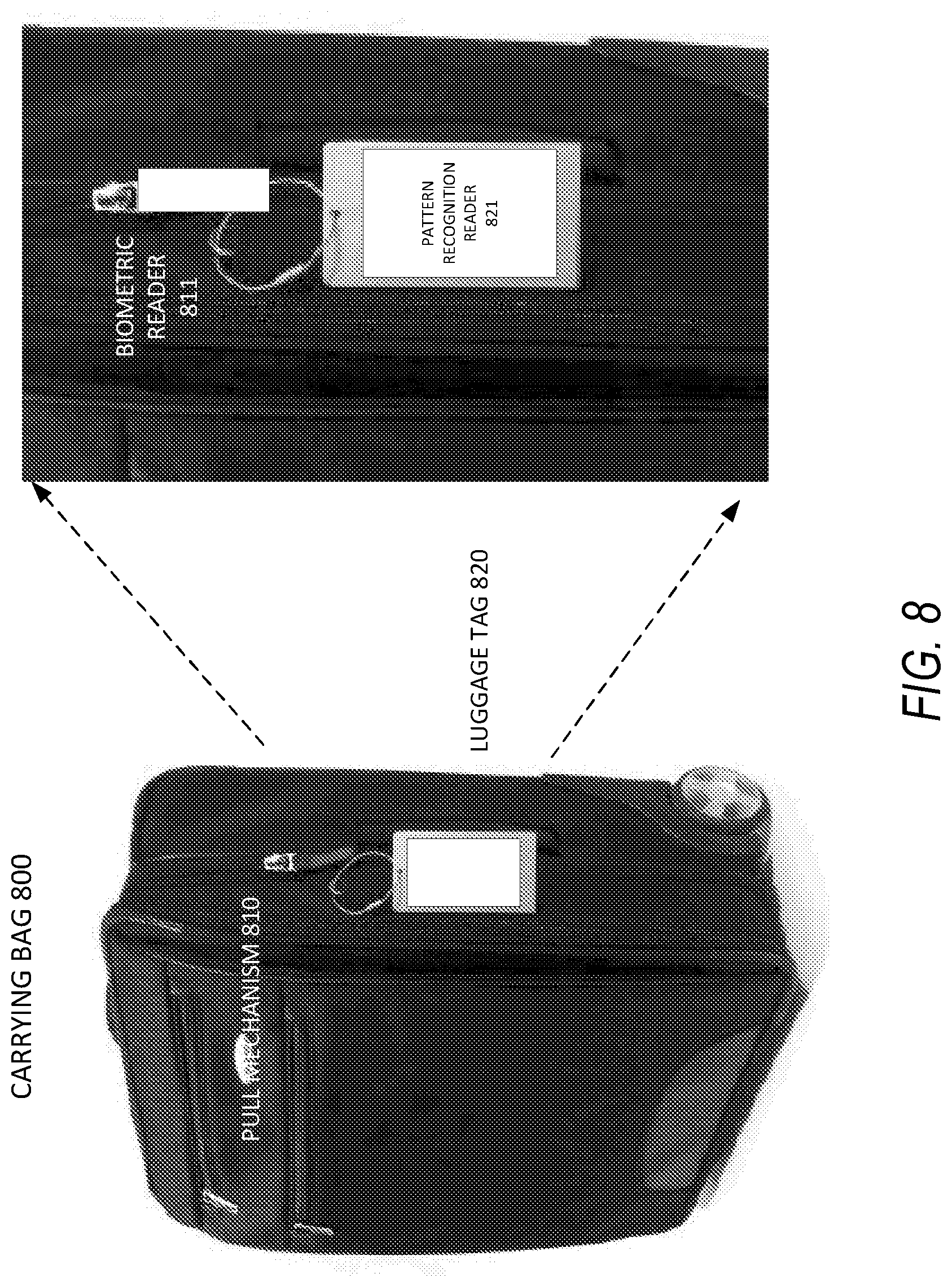 Patent US11775624 Figure 9 – System and method for unlocking devices associated with a carrying bag