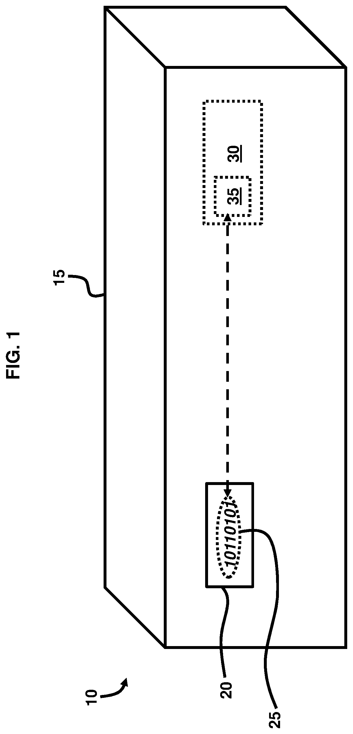 Patent US11775630 Figure 1 – Authentication of devices by indicators on device packaging