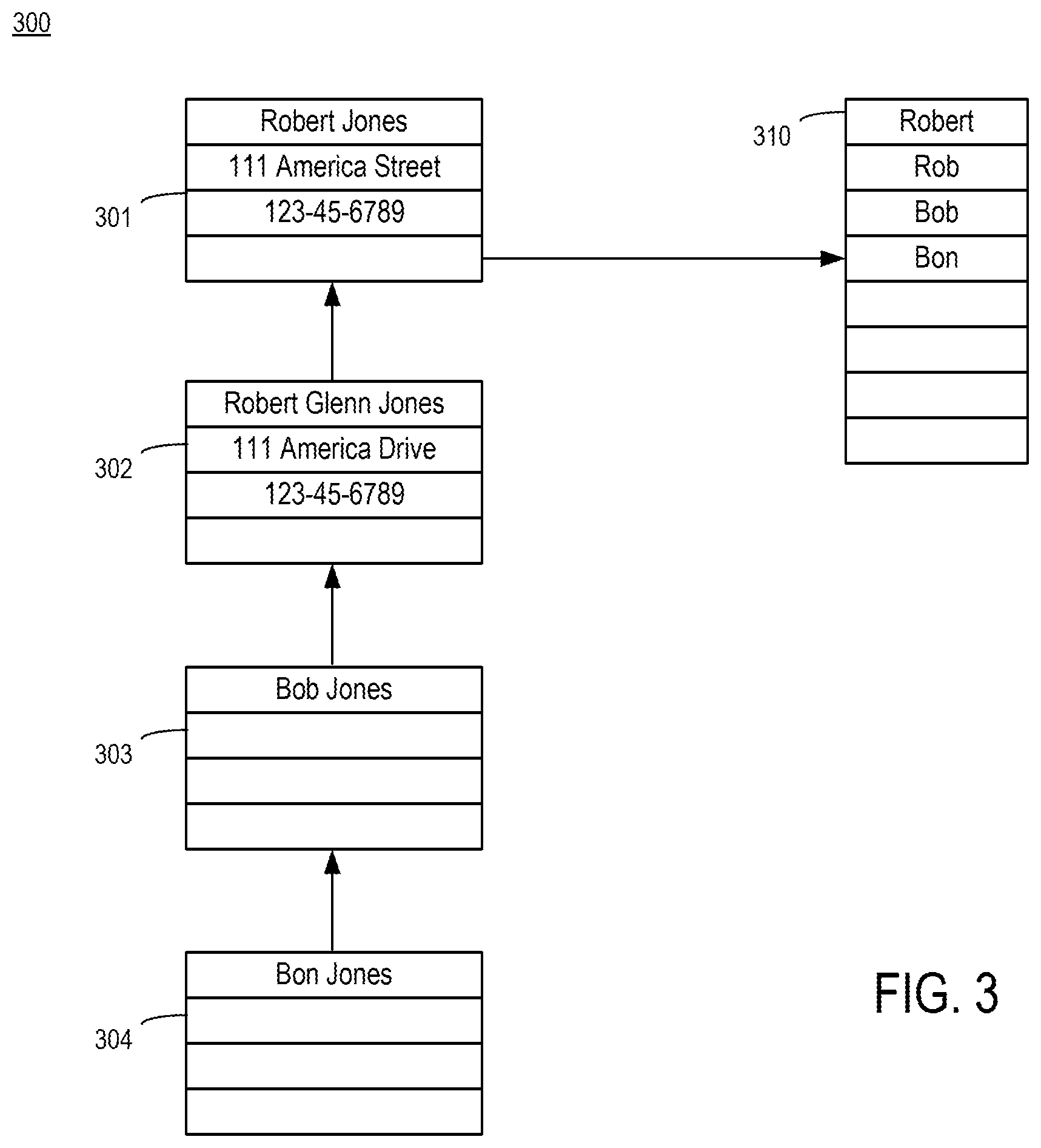 Patent US11775679 Figure 3 – Facilitating entity resolution, keying, and search match without transmitting personally identifiable information in the clear
