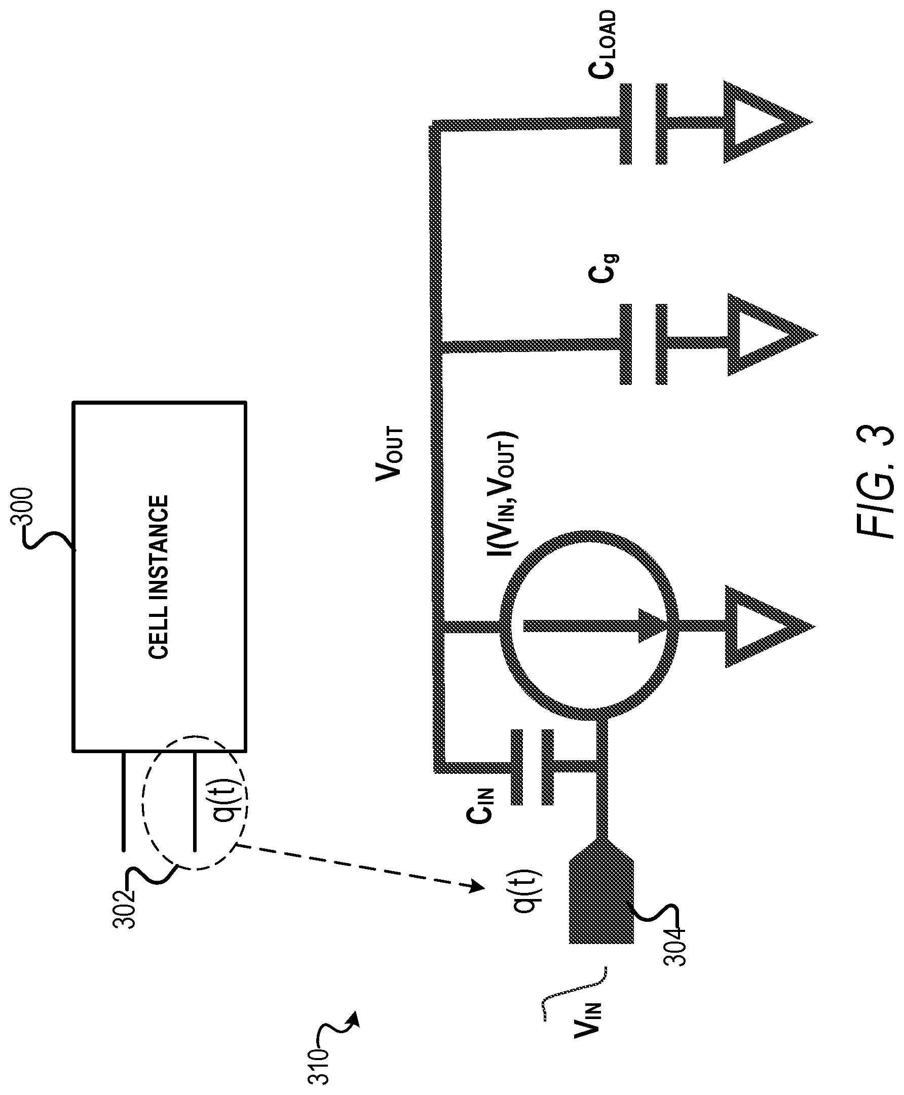 Patent US11775719 Figure 3 – Cell instance charge model for delay calculation