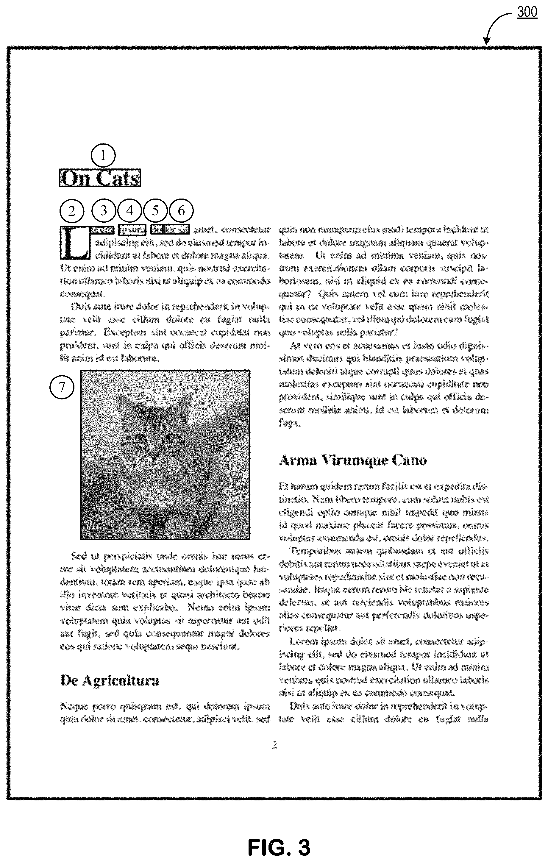 Patent US11775733 Figure 3 – Device dependent rendering of PDF content including multiple articles and a table of contents