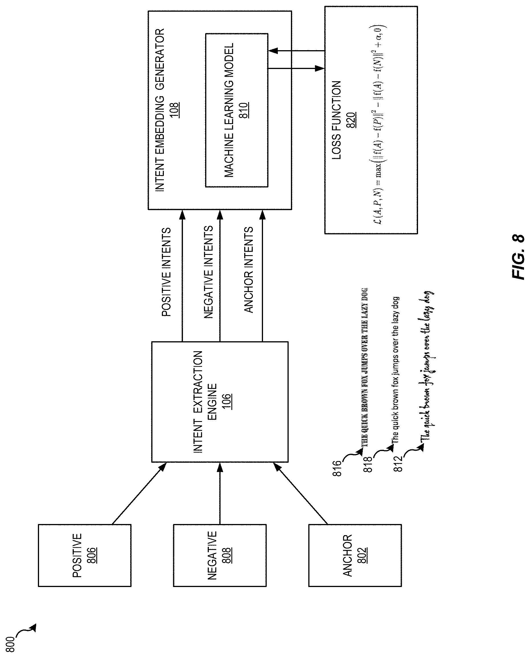 Patent US11775734 Figure 8 – Multimodal input contextual font recommendations