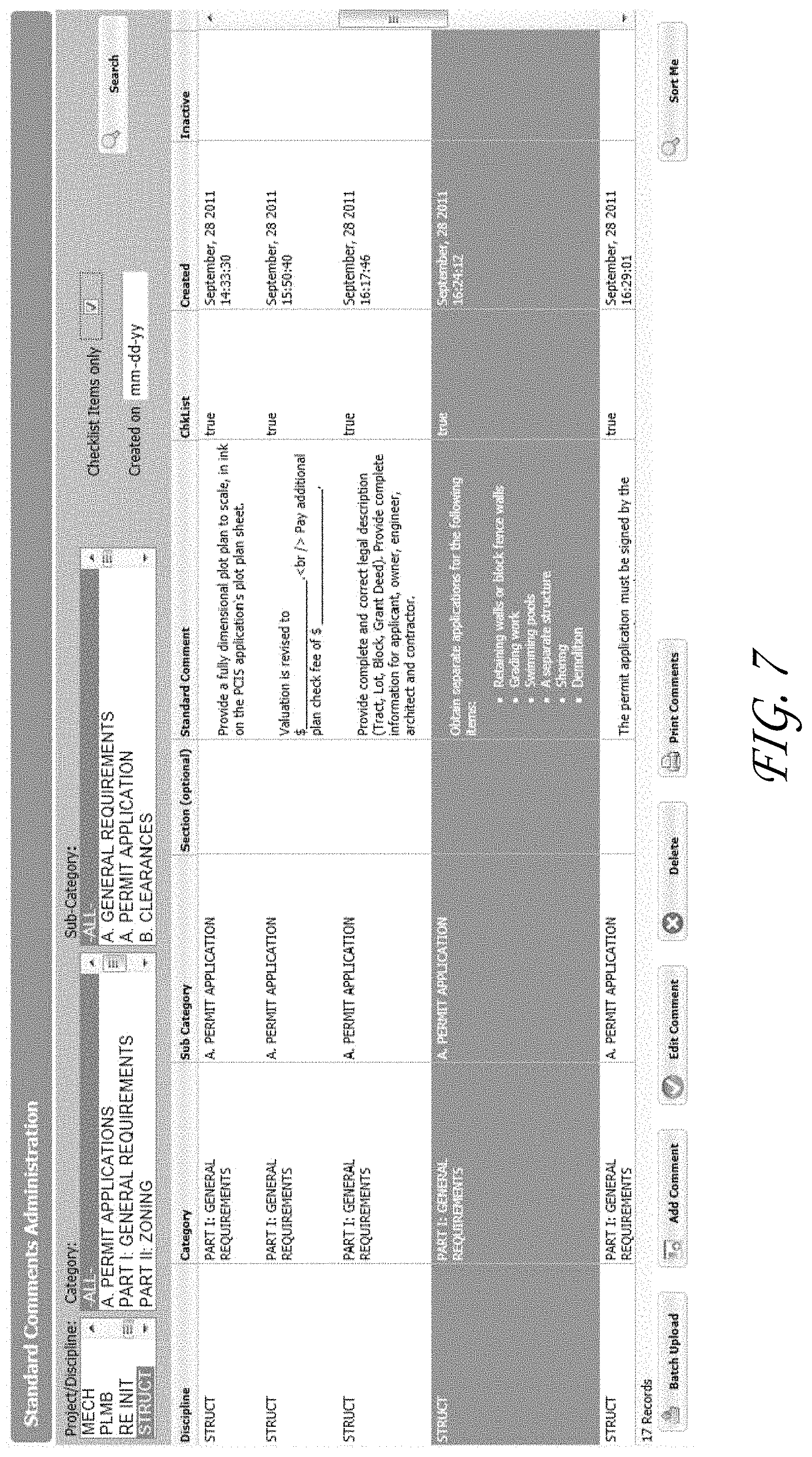Patent US11775750 Figure 8 – Management of building plan documents utilizing comments and a correction list