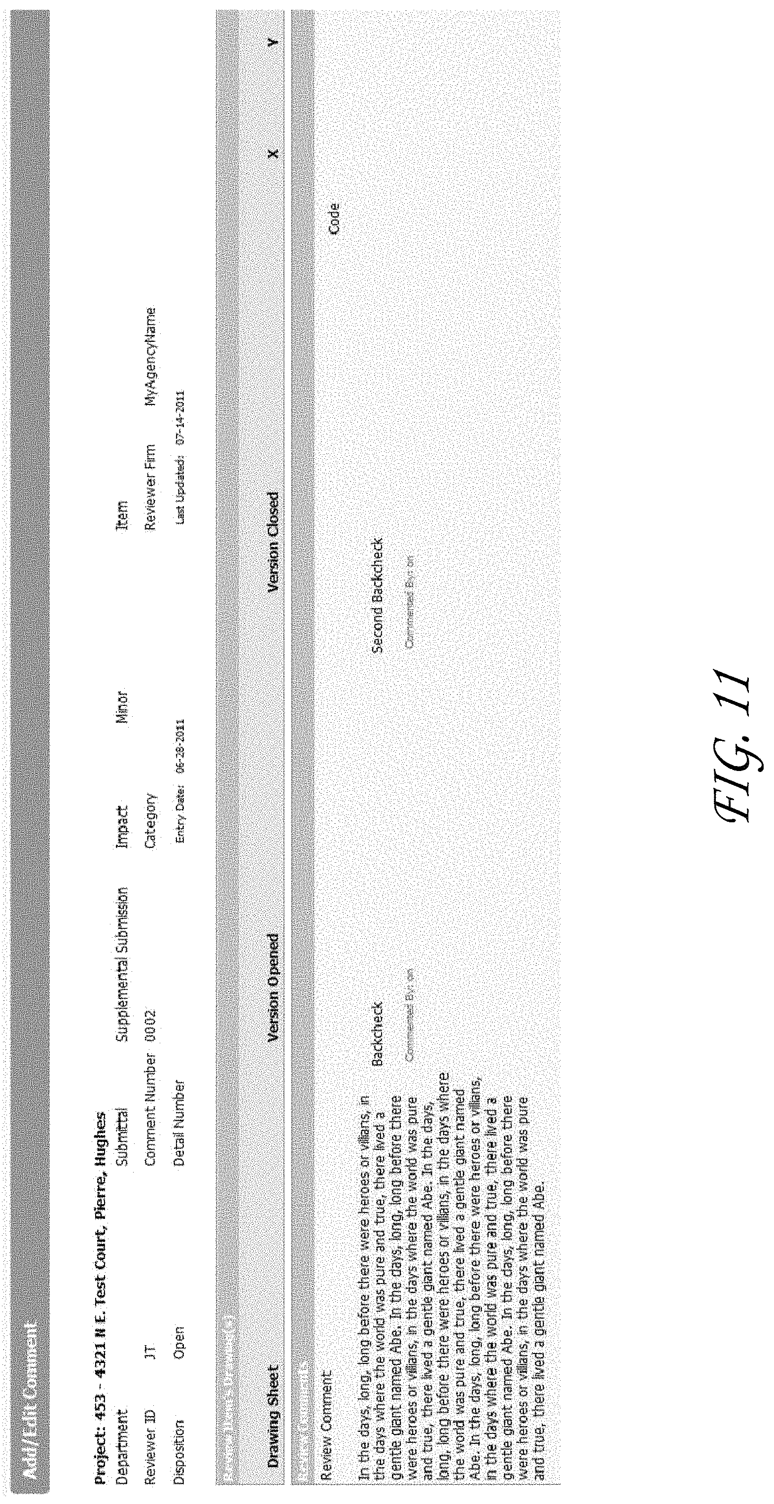 Patent US11775750 Figure 12 – Management of building plan documents utilizing comments and a correction list
