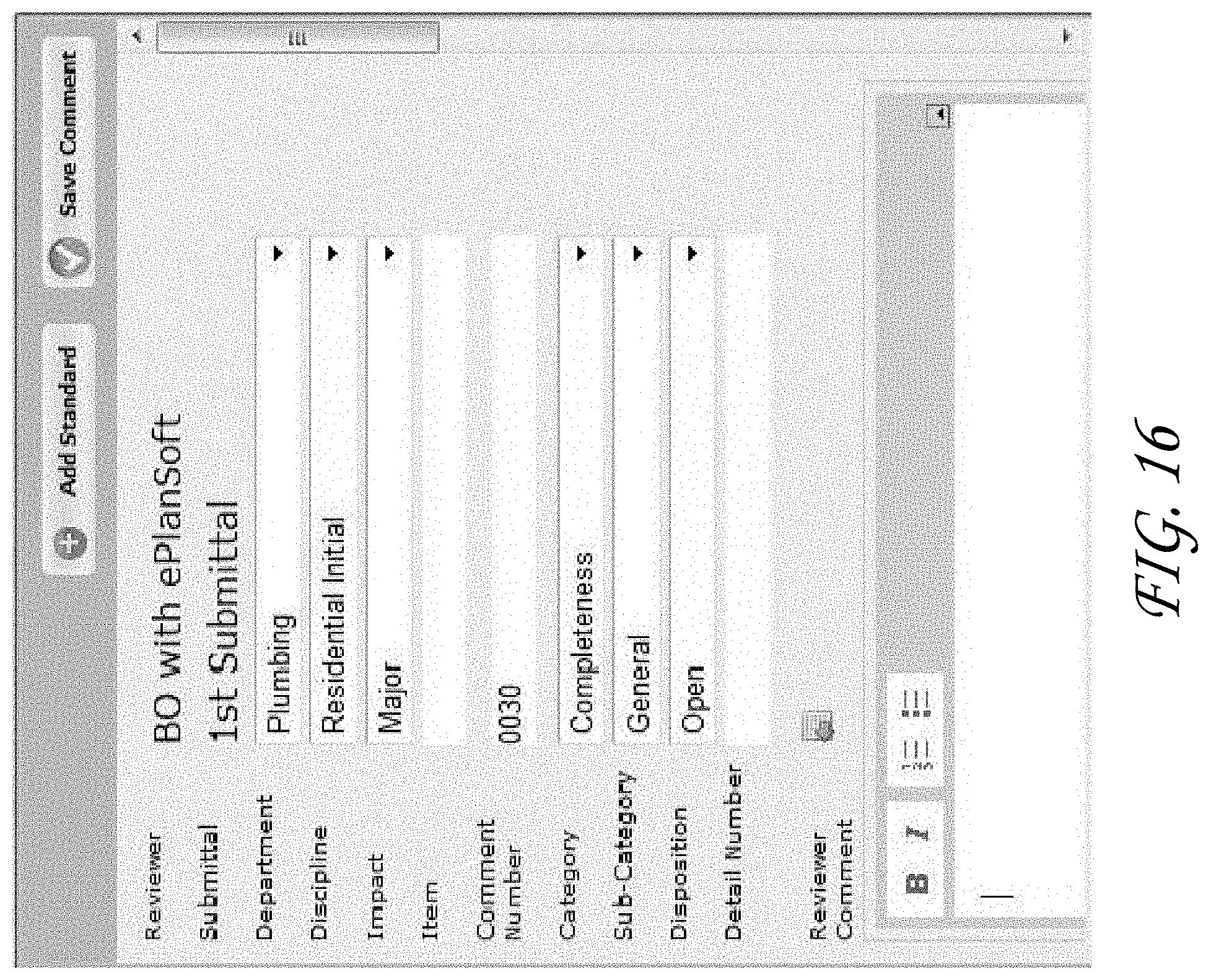 Patent US11775750 Figure 17 – Management of building plan documents utilizing comments and a correction list