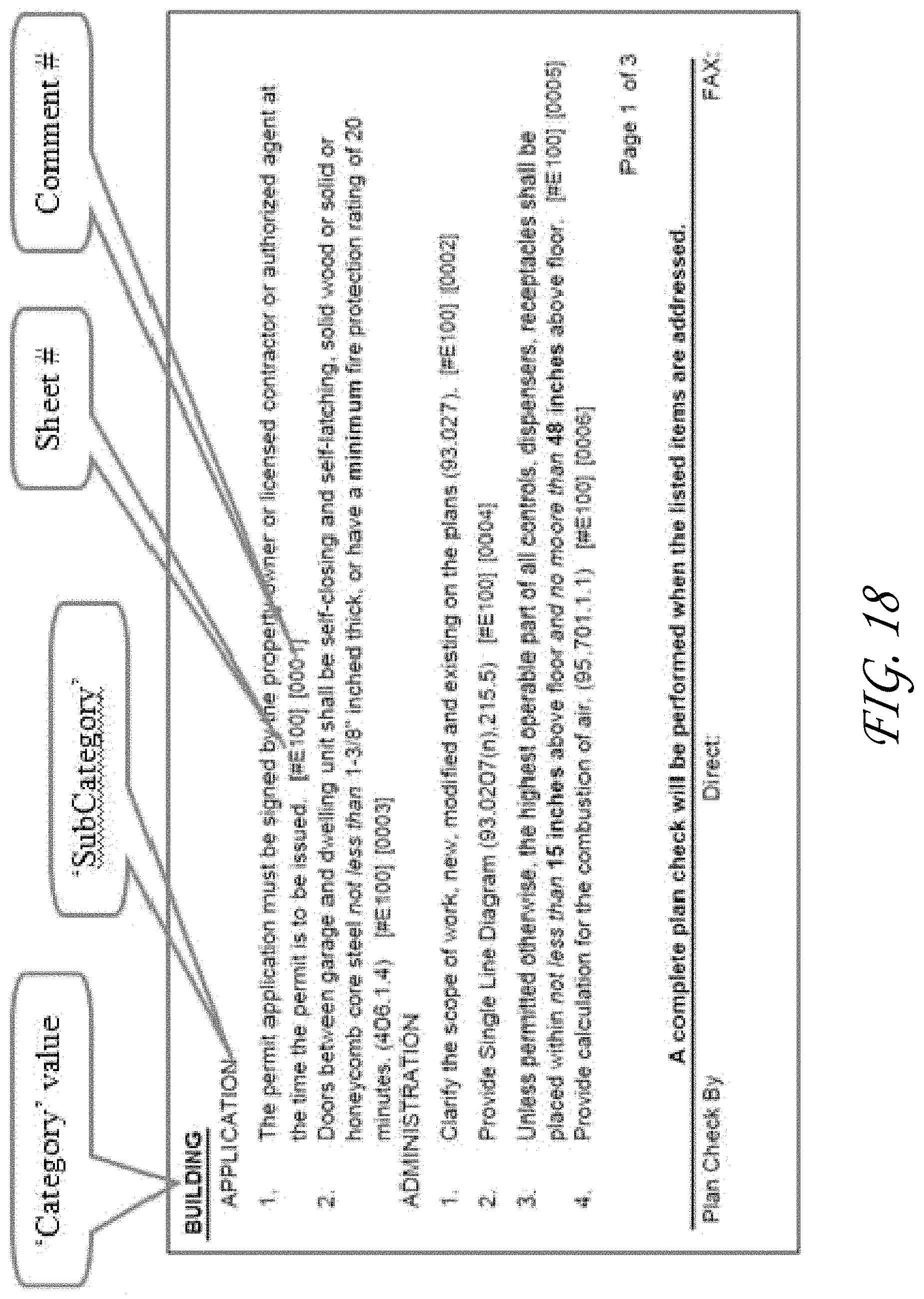 Patent US11775750 Figure 19 – Management of building plan documents utilizing comments and a correction list
