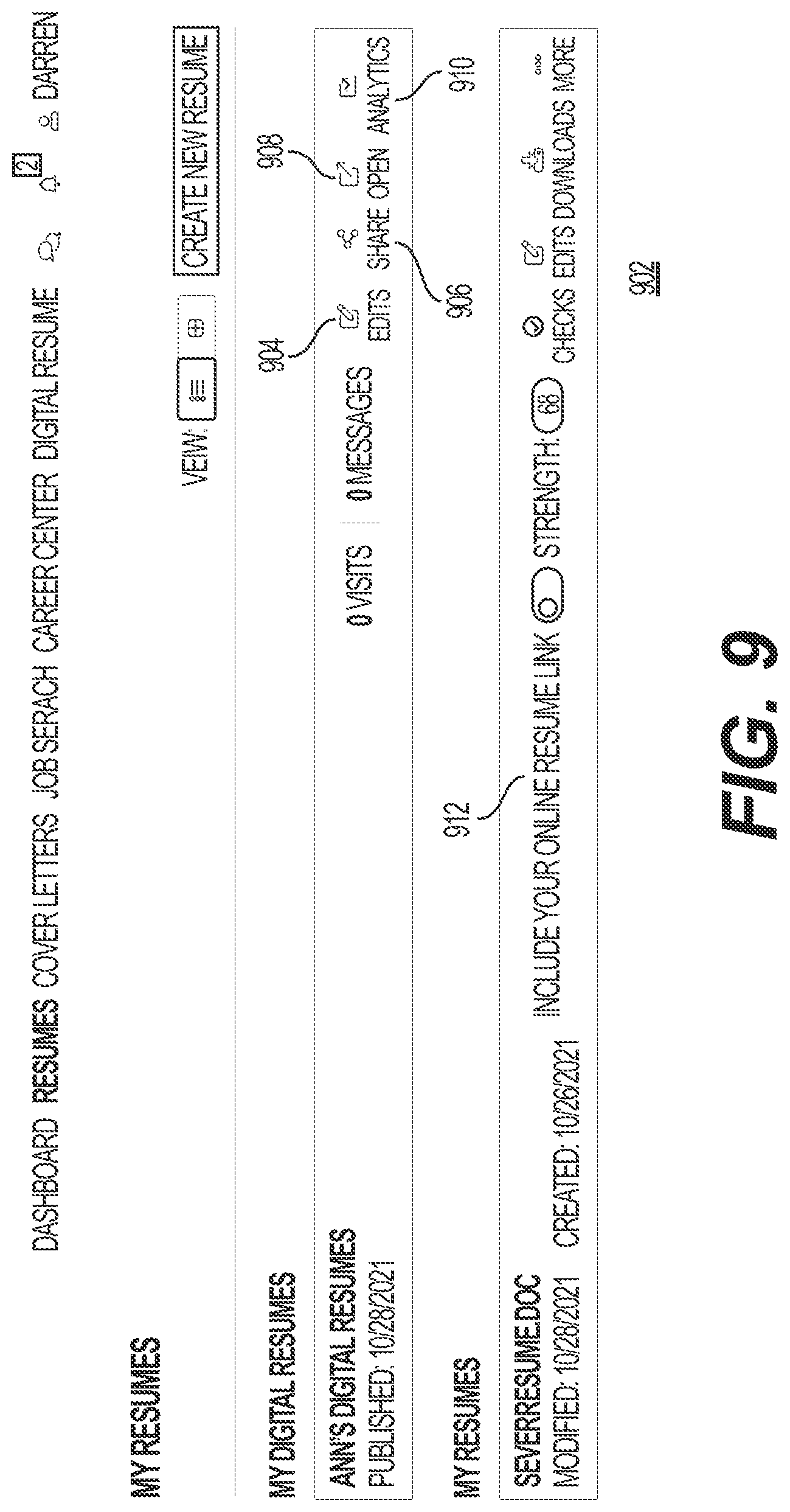 Patent US11775754 Figure 9 – Systems and methods for improved user-reviewer interaction using enhanced electronic documents linked to online documents