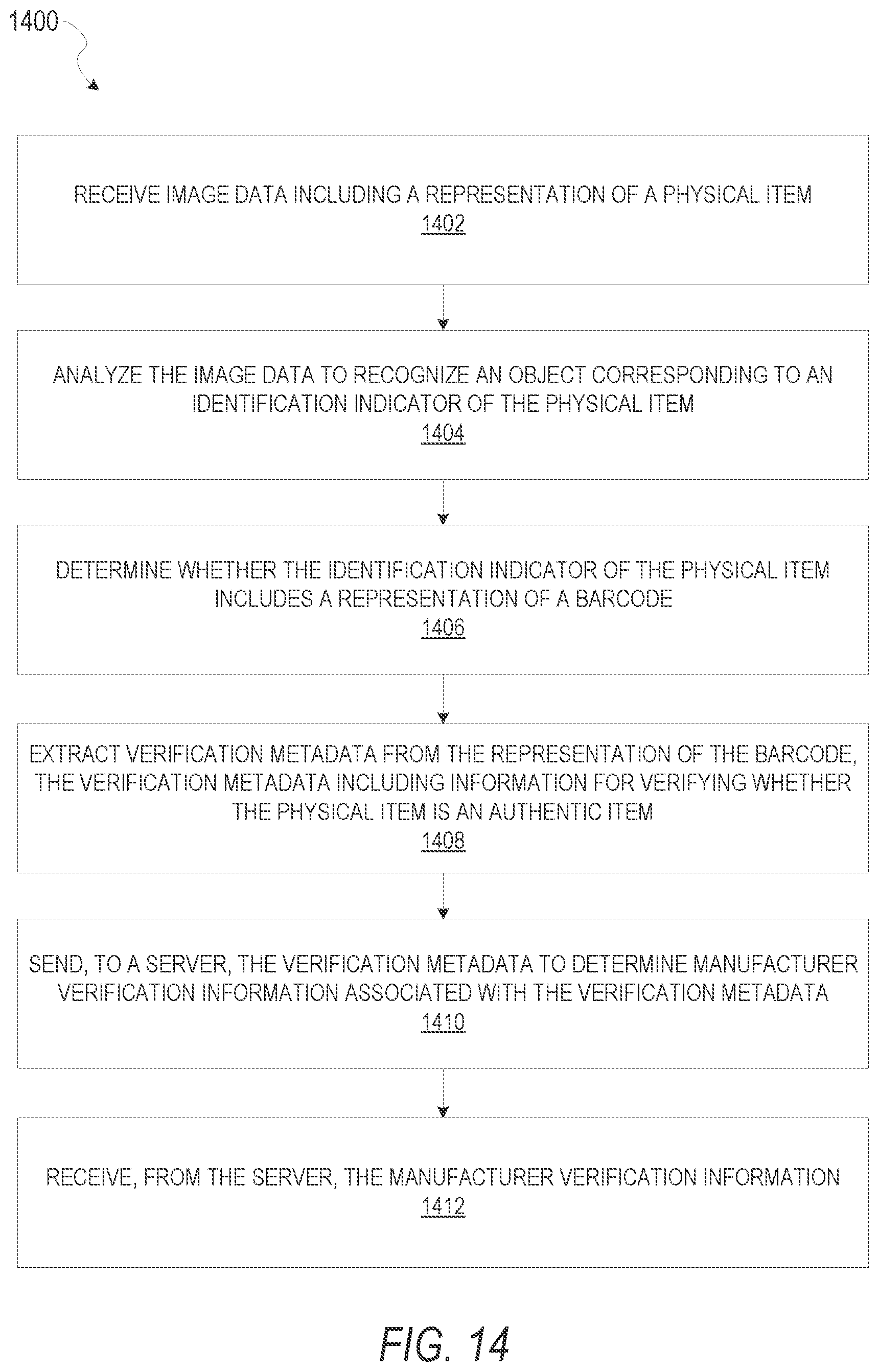 Patent US11775781 Figure 14 – Product verification in a messaging system