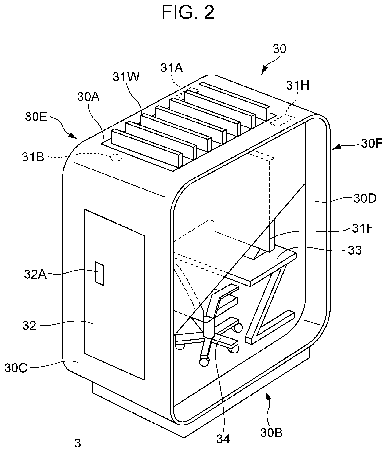 Patent US11775879 Figure 2 – Apparatus, room, management system, and non-transitory computer readable medium