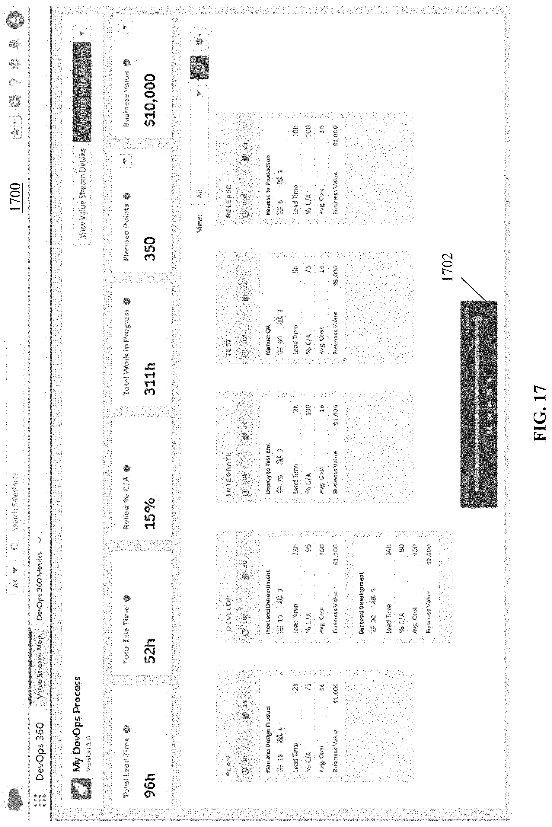 Patent US11775910 Figure 17 – Applied computer technology for high efficiency value stream management and mapping and process tracking