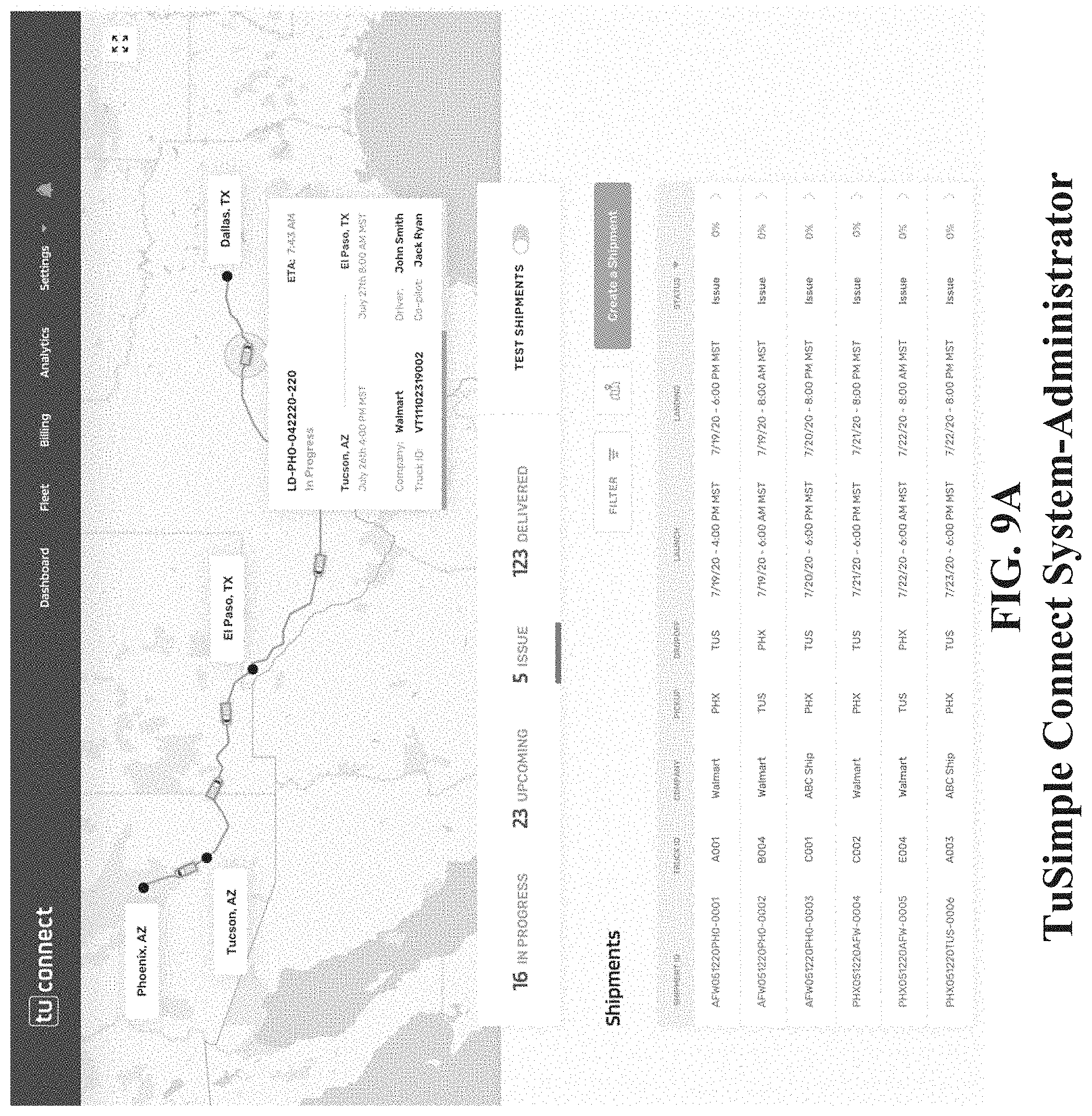 Patent US11775915 Figure 18 – Hub-based distribution and delivery network for autonomous trucking services