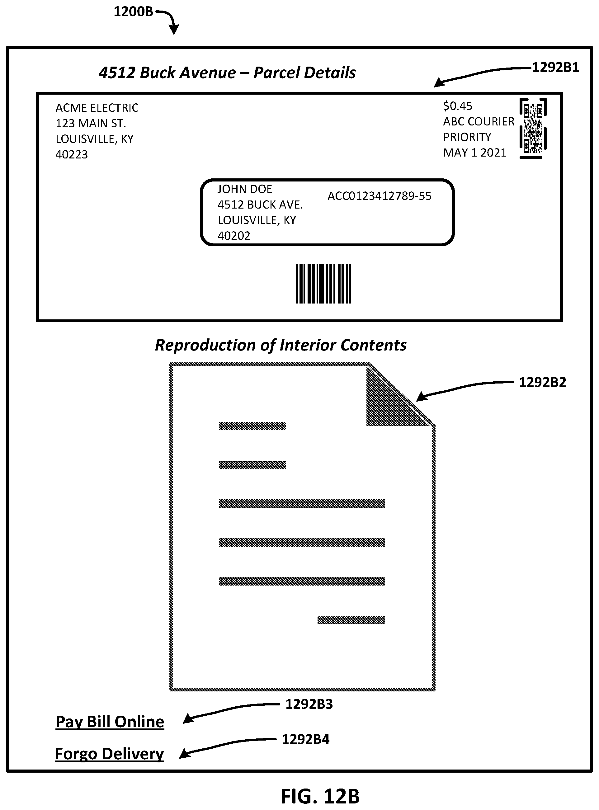Patent US11775920 Figure 13 – Resource efficient interactions with data corresponding to physical parcel