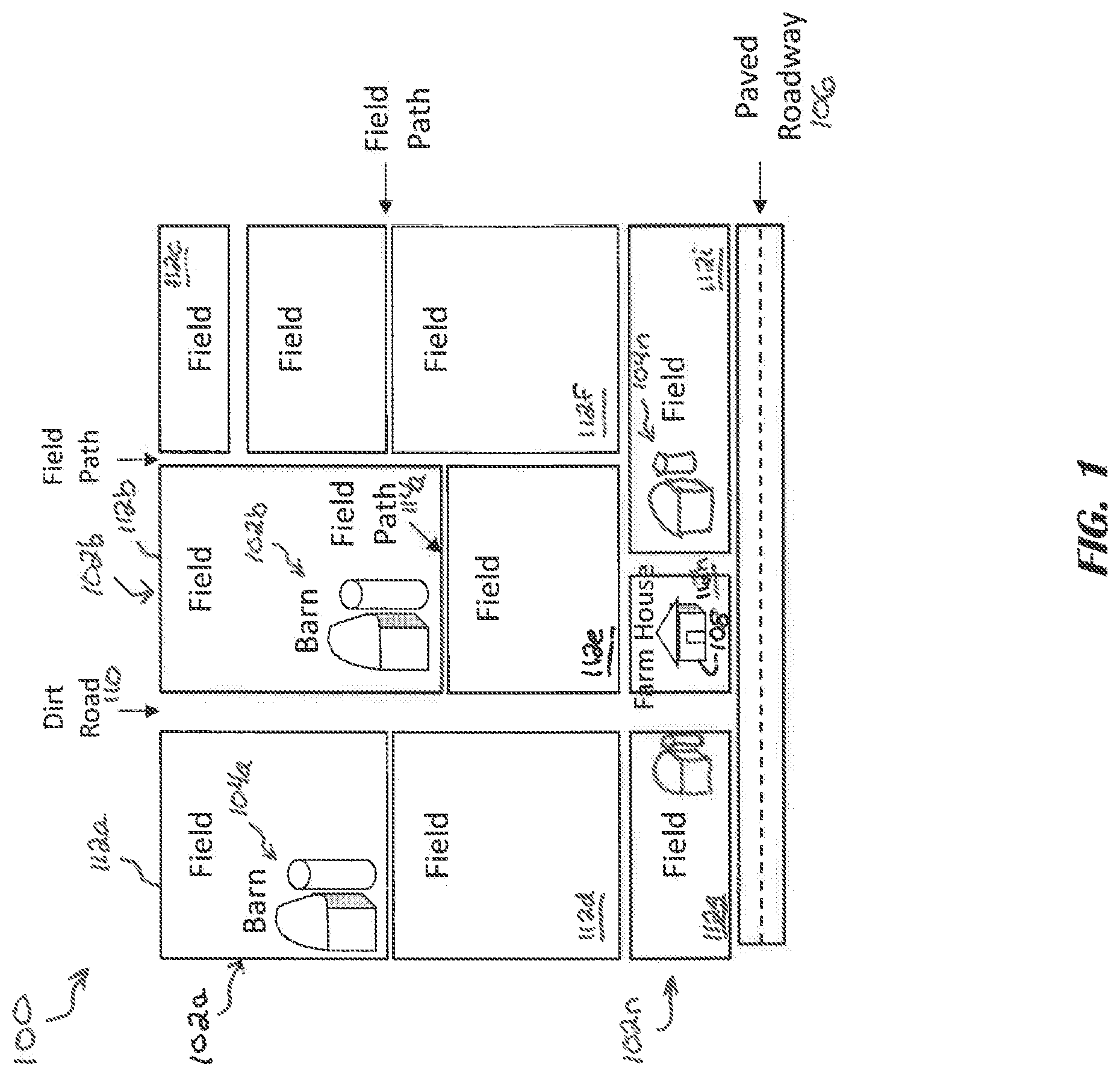 Patent US11775924 Figure 1 – System and method for providing disparate networked, off-road guidance in rural areas