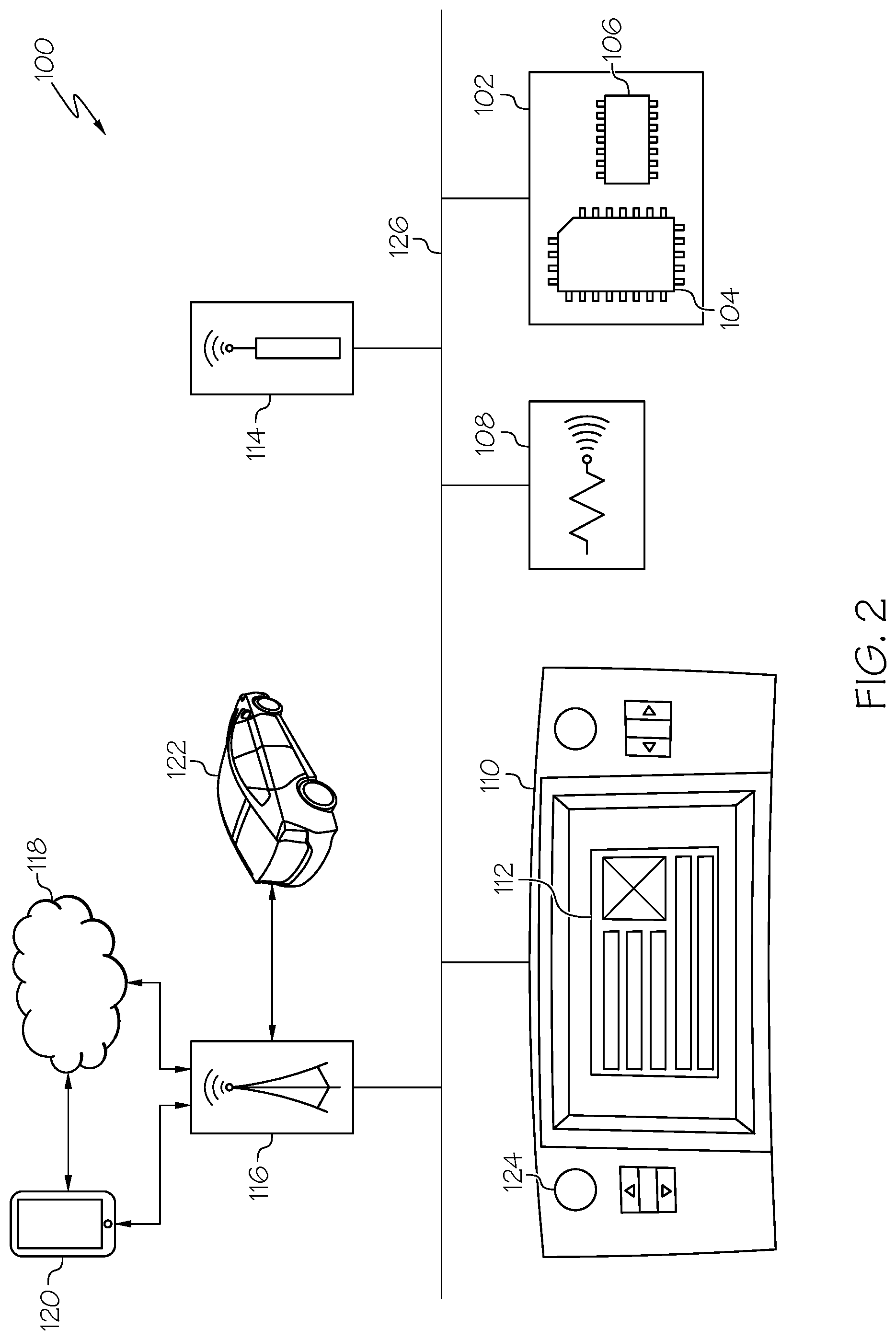 Patent US11775941 Figure 2 – System and method for prompting vehicle service based on proximity and wait time