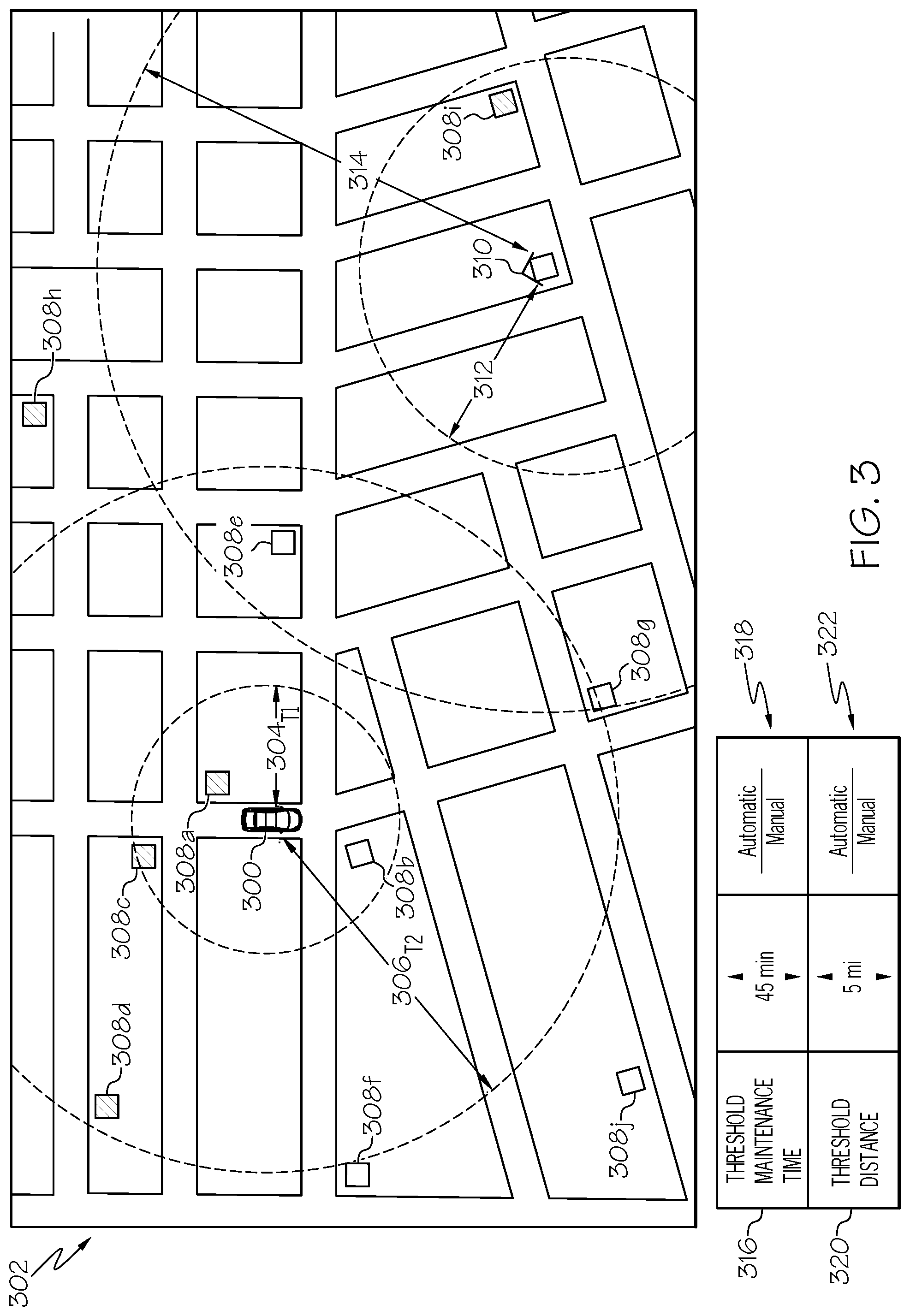 Patent US11775941 Figure 3 – System and method for prompting vehicle service based on proximity and wait time