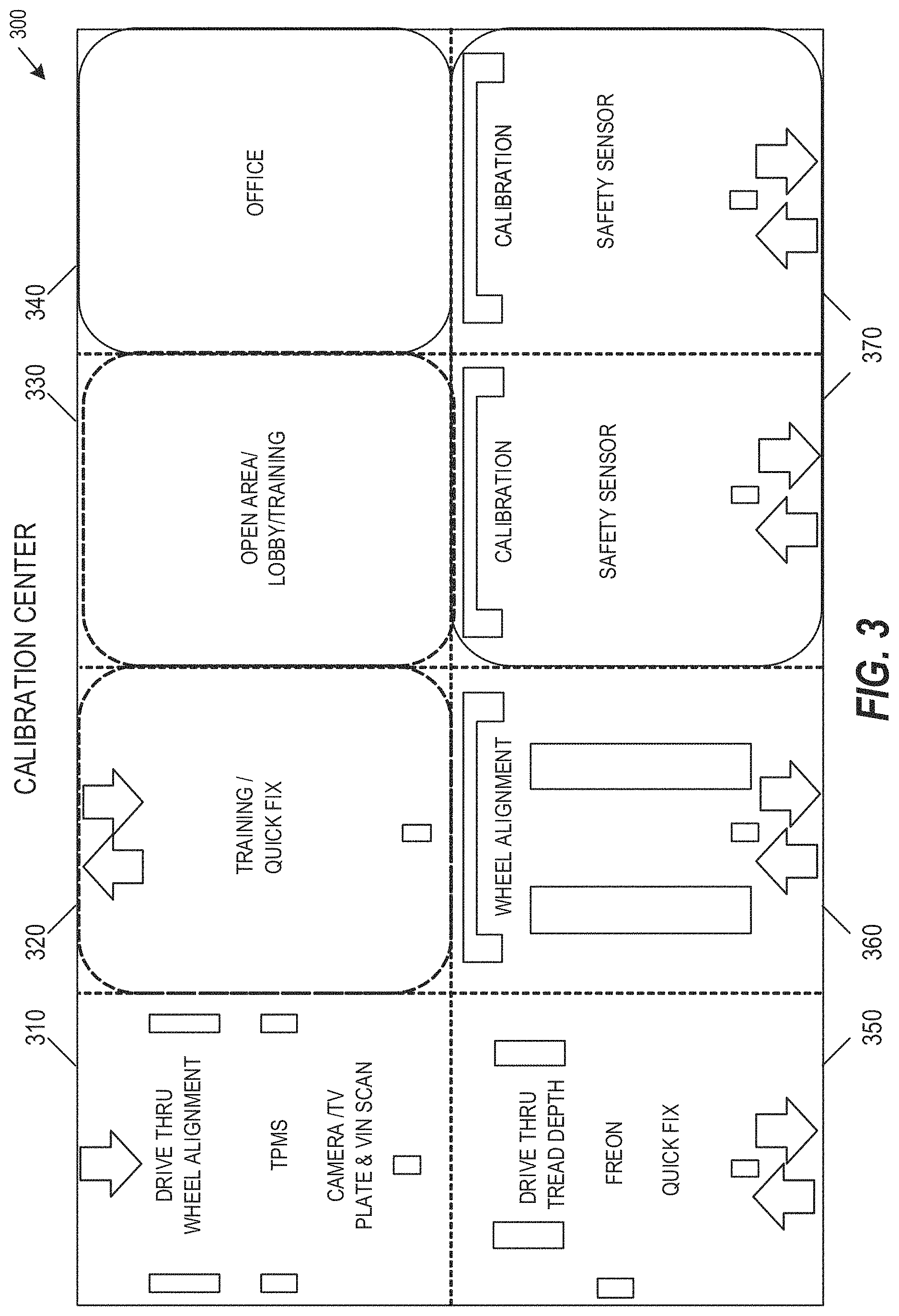 Patent US11775943 Figure 3 – Vehicle safety feature identification and calibration