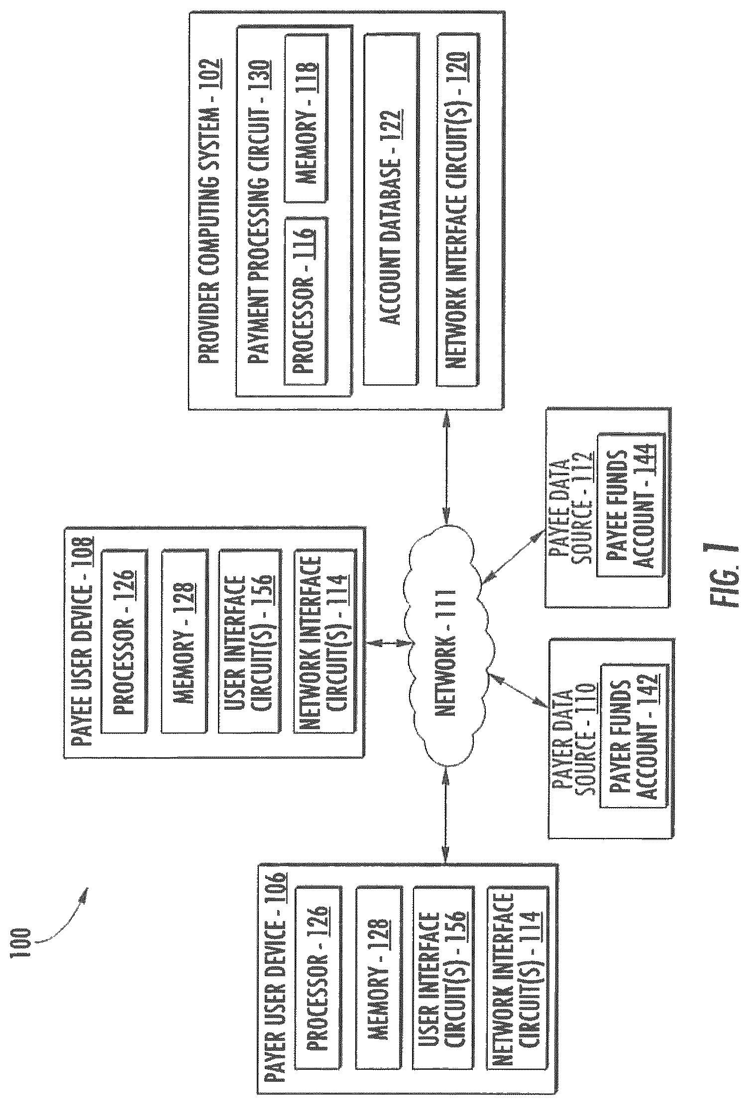 Patent US11775955 Figure 1 – Systems and methods for making person-to-person payments via mobile client application