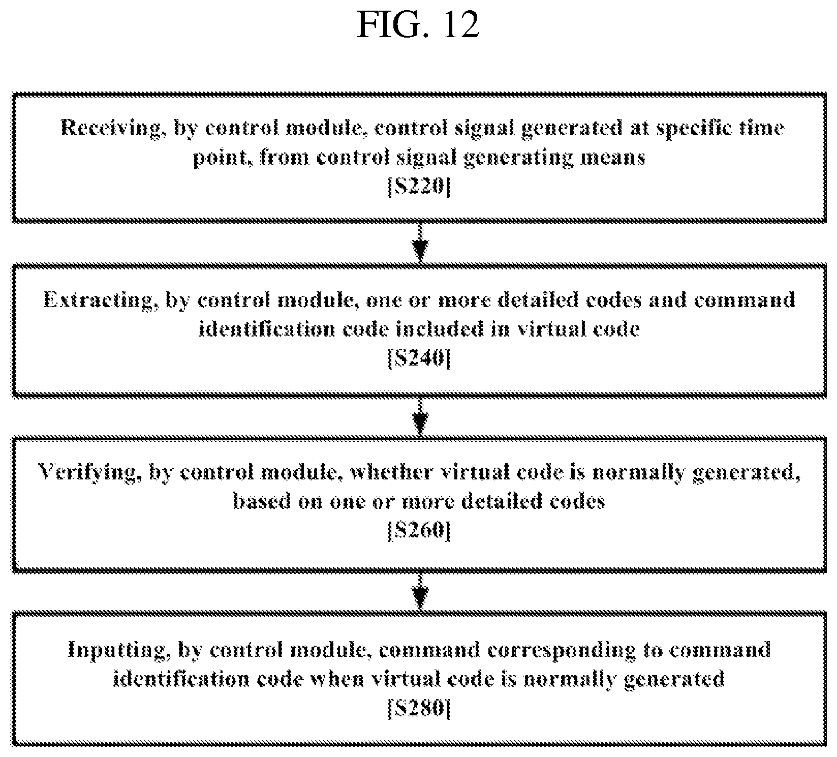 Patent US11775963 Figure 12 – Virtual code-based control system, method, and program, control device, and control signal generating means