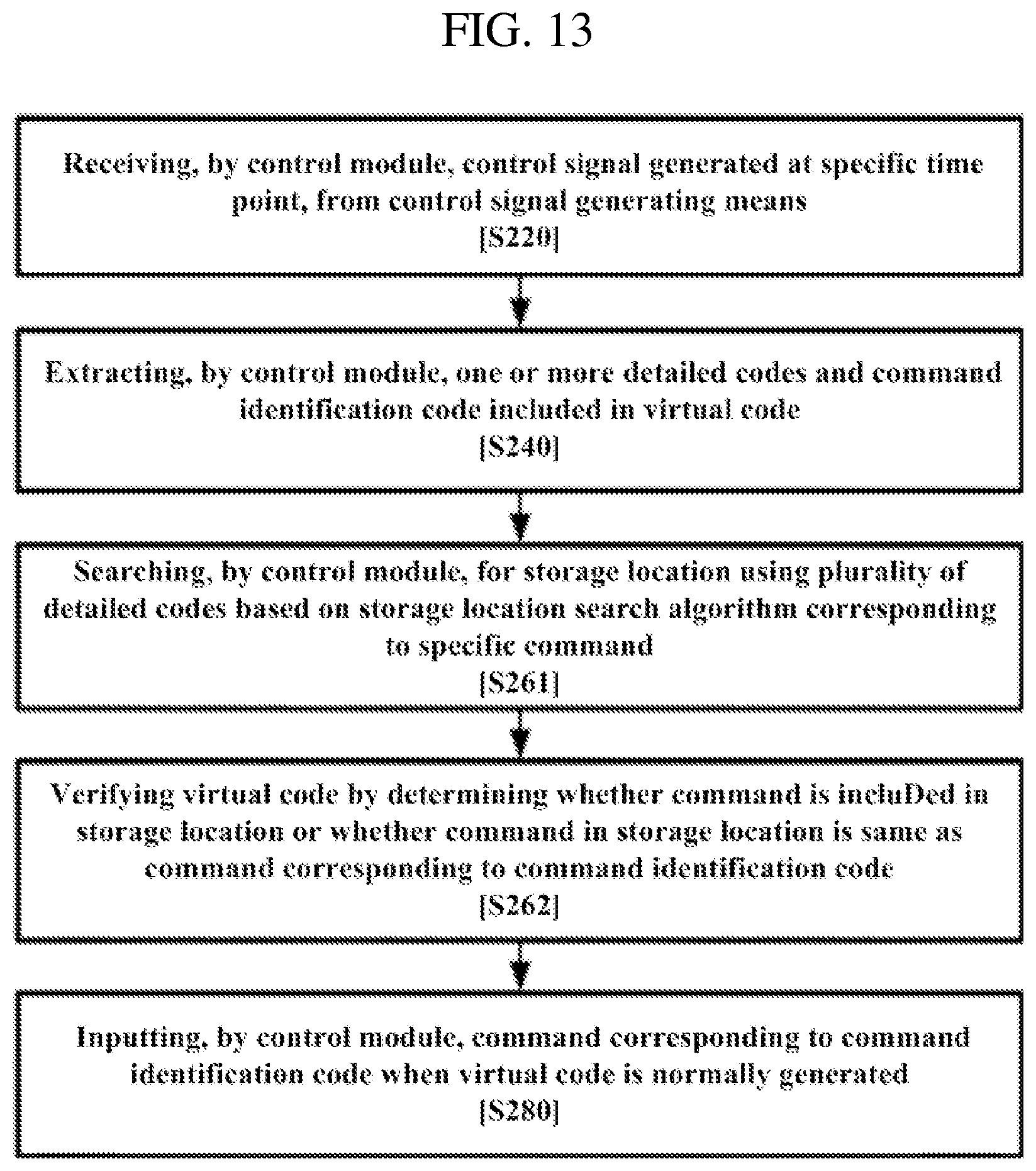 Patent US11775963 Figure 13 – Virtual code-based control system, method, and program, control device, and control signal generating means