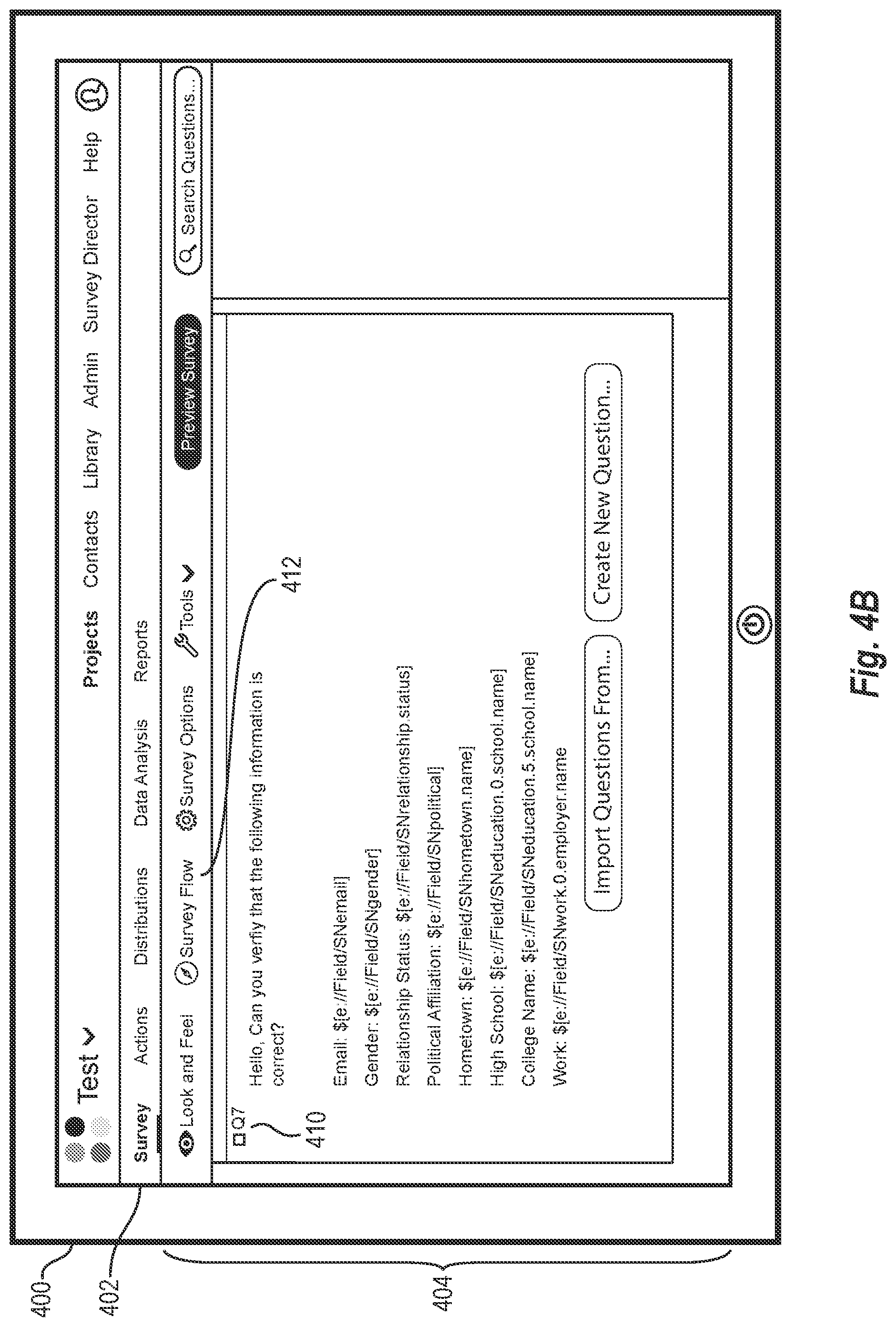 Patent US11775993 Figure 5 – Generating customized surveys using third-party social networking information