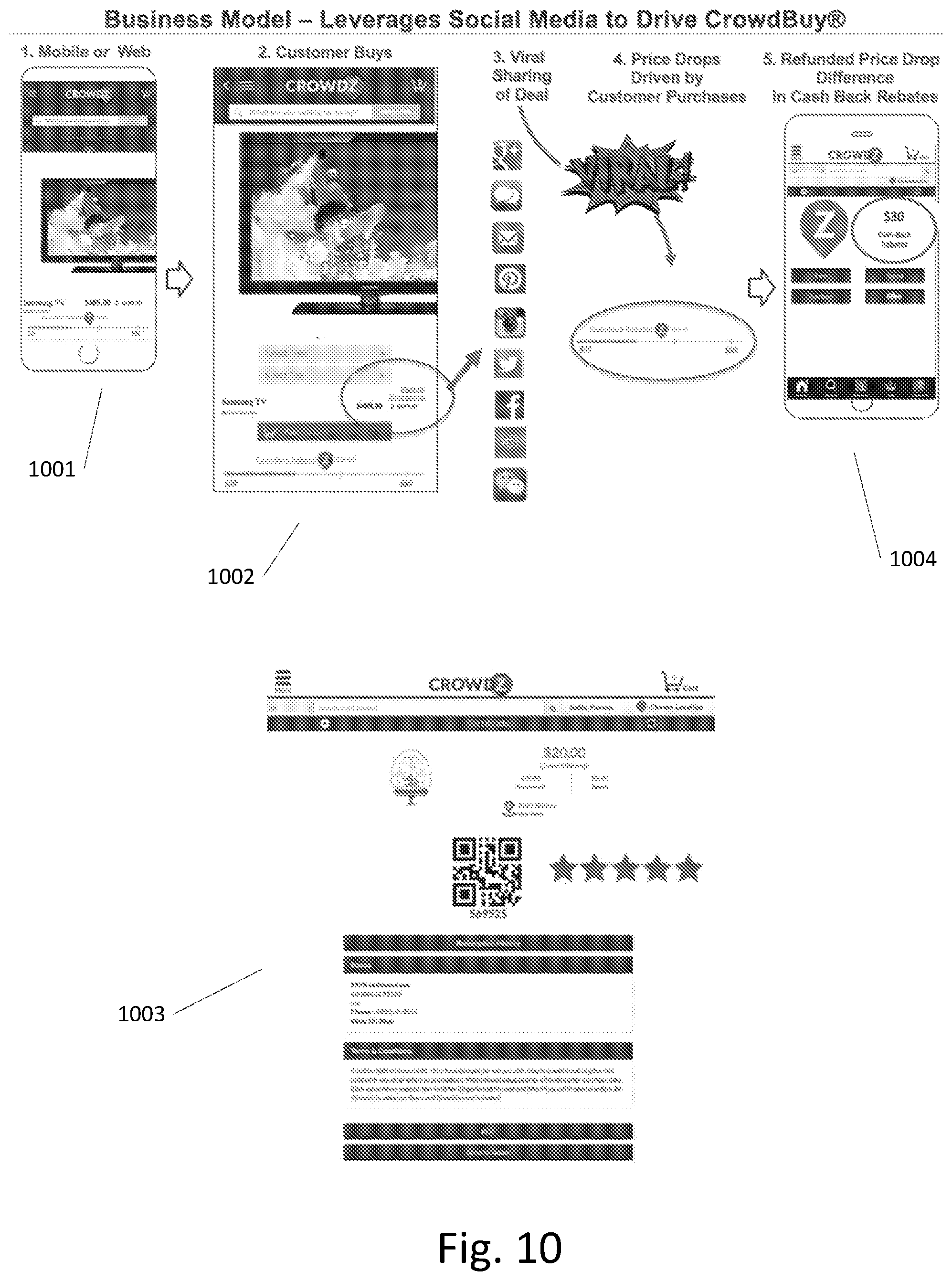 Patent US11776025 Figure 12 – Client-side method, apparatus, and computer-readable medium on a network that leverages real-time sales volume for conducting transactions