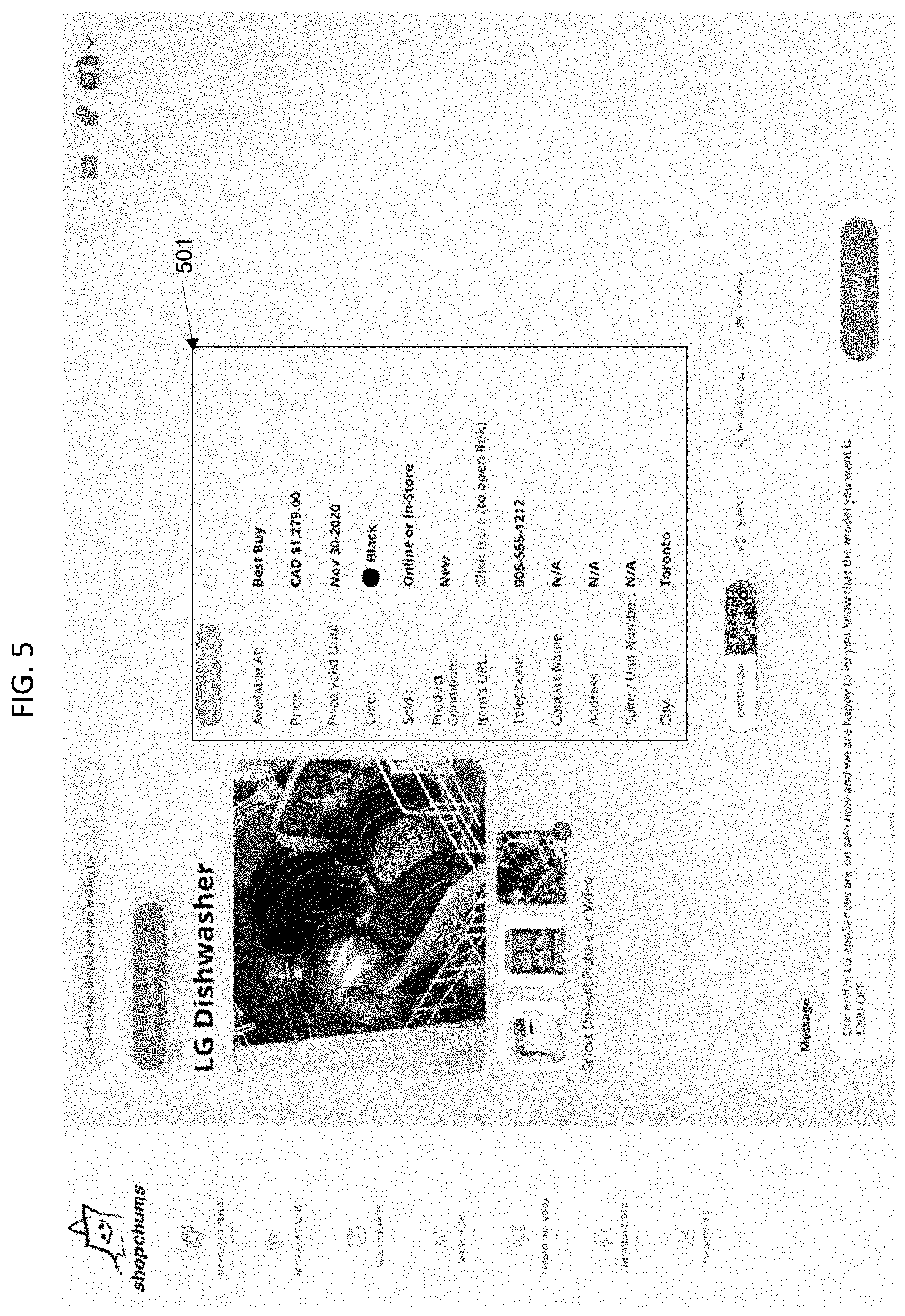 Patent US11776030 Figure 5 – Manufactures and methods for shopper users to locate items