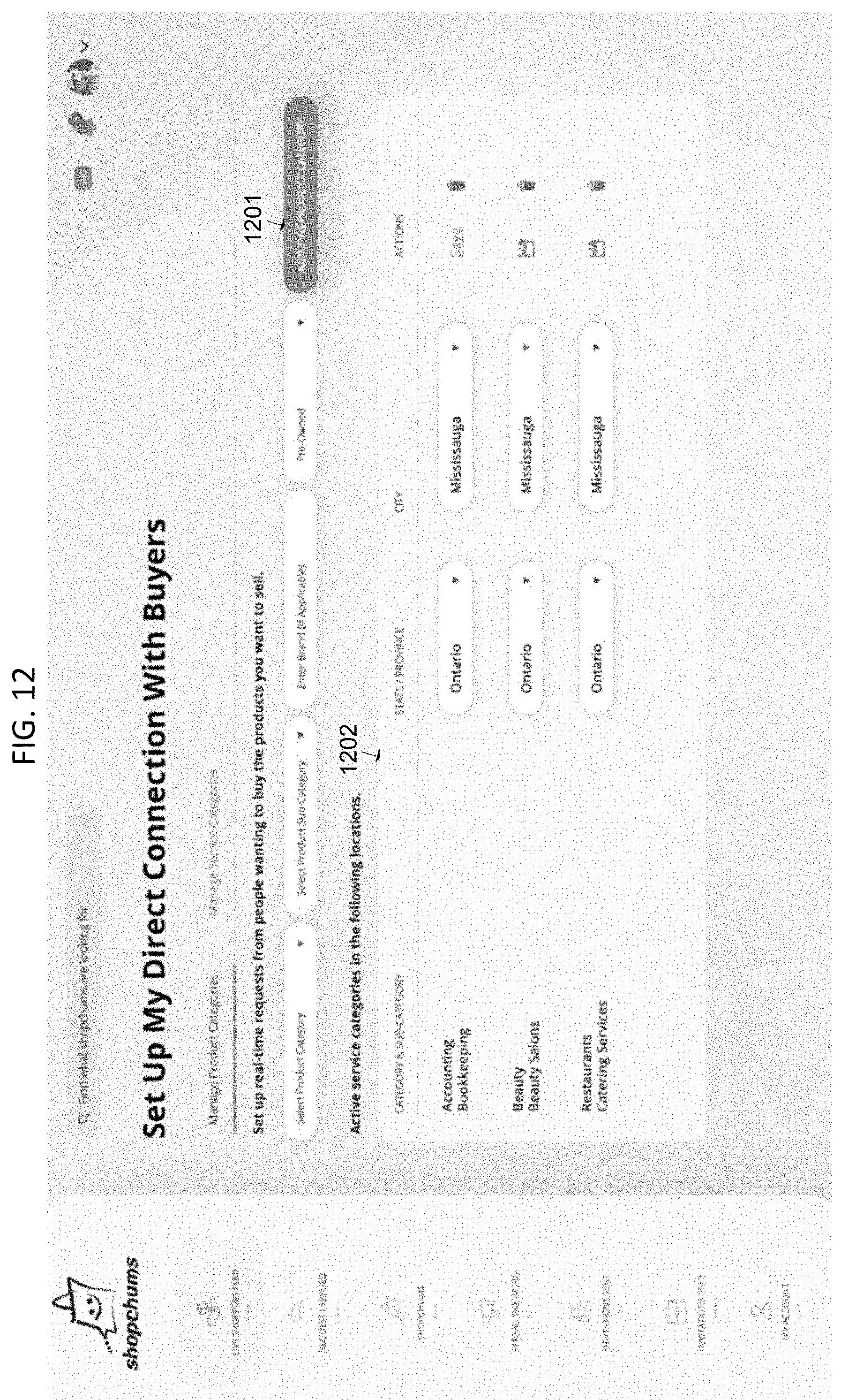 Patent US11776030 Figure 12 – Manufactures and methods for shopper users to locate items