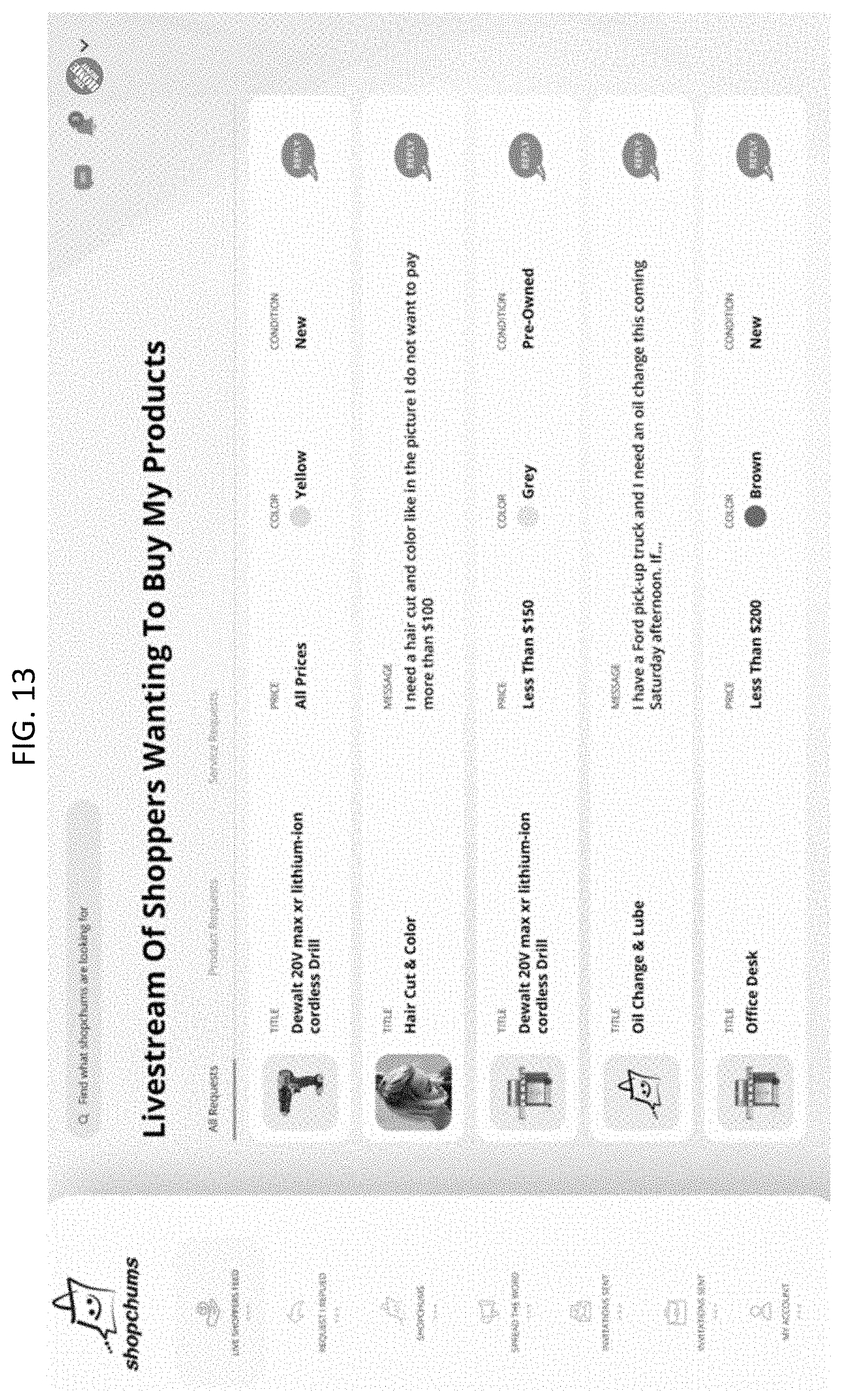 Patent US11776030 Figure 13 – Manufactures and methods for shopper users to locate items