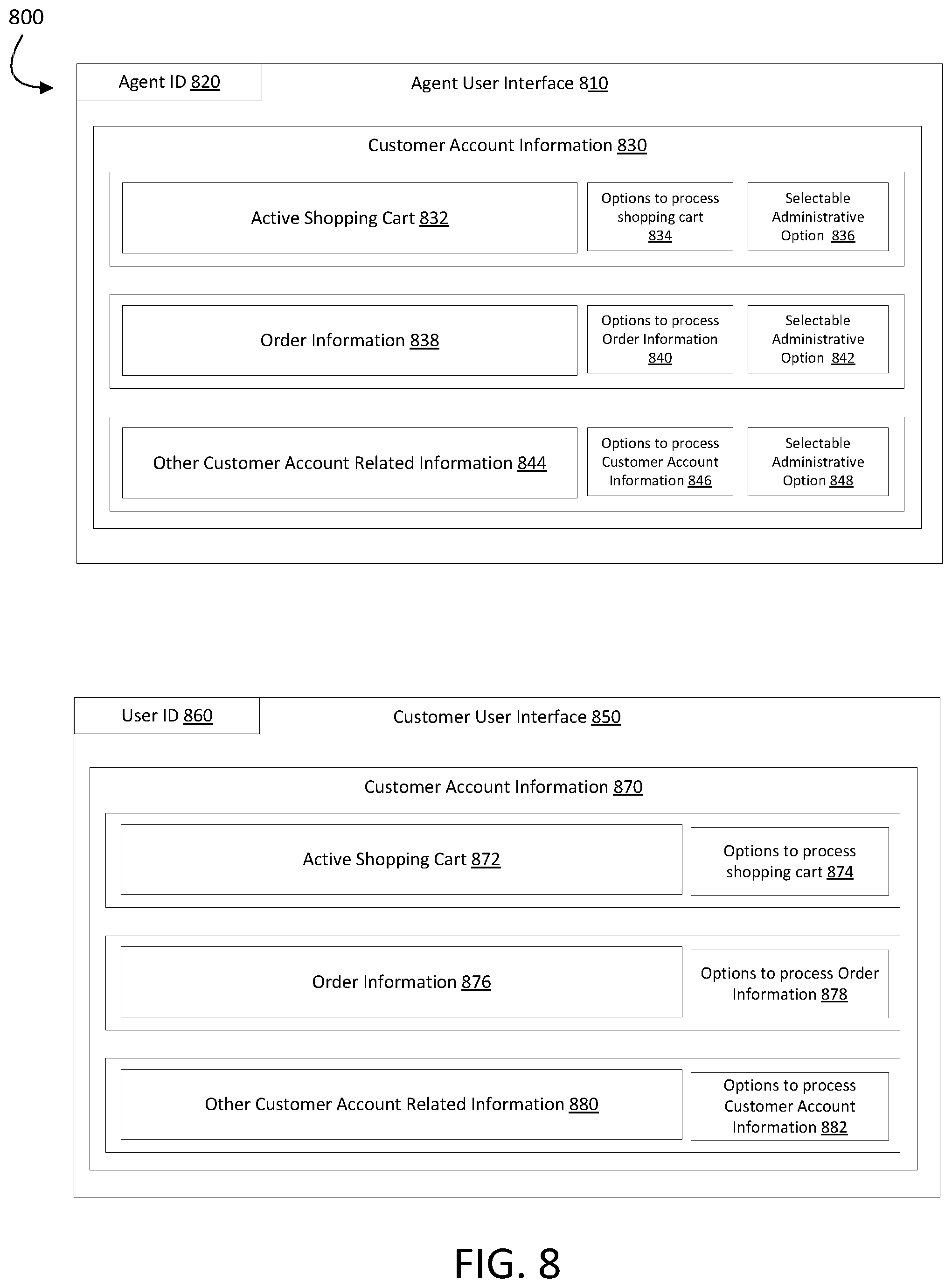 Patent US11776032 Figure 8 – Customer service tool