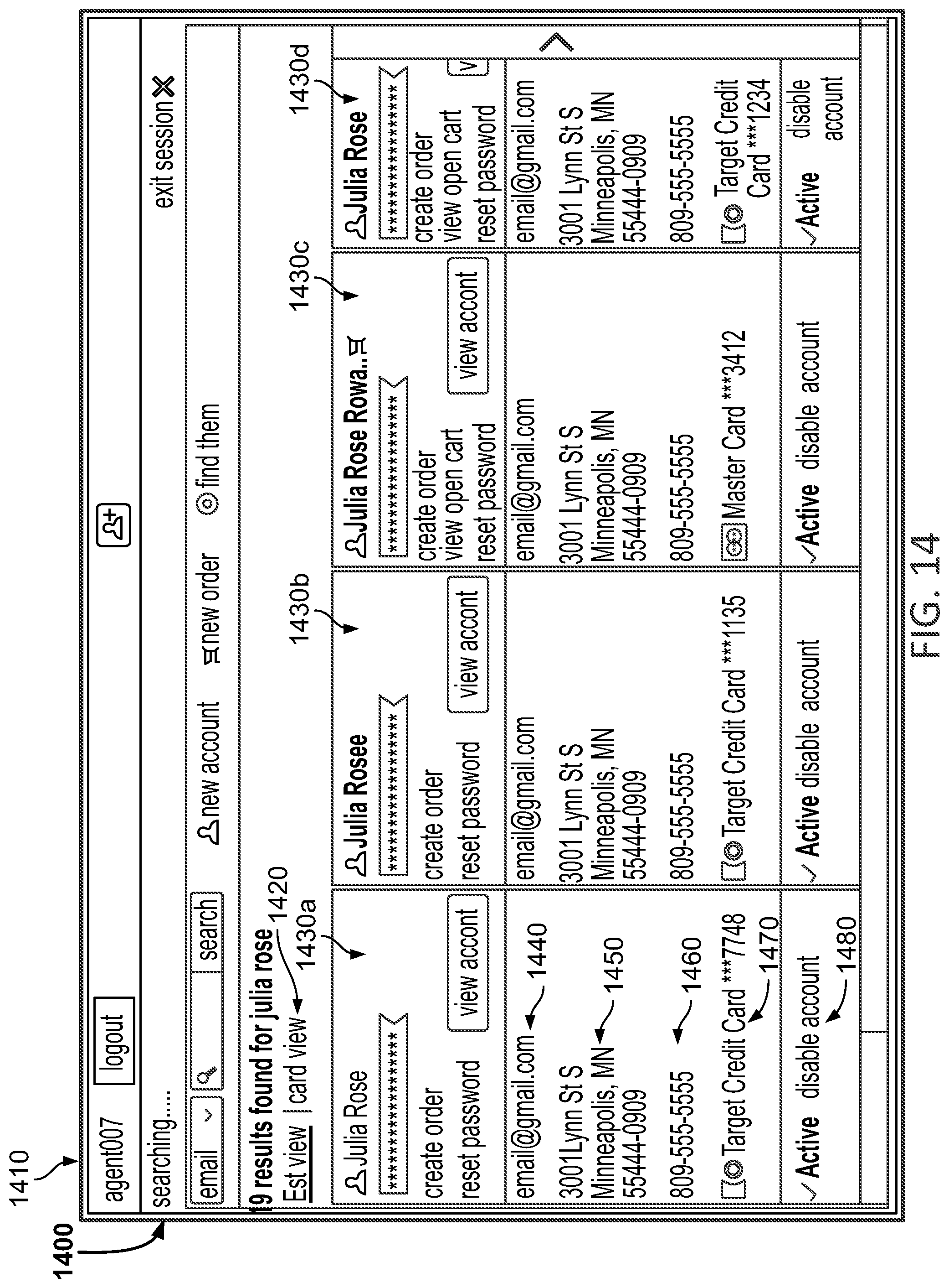 Patent US11776032 Figure 14 – Customer service tool