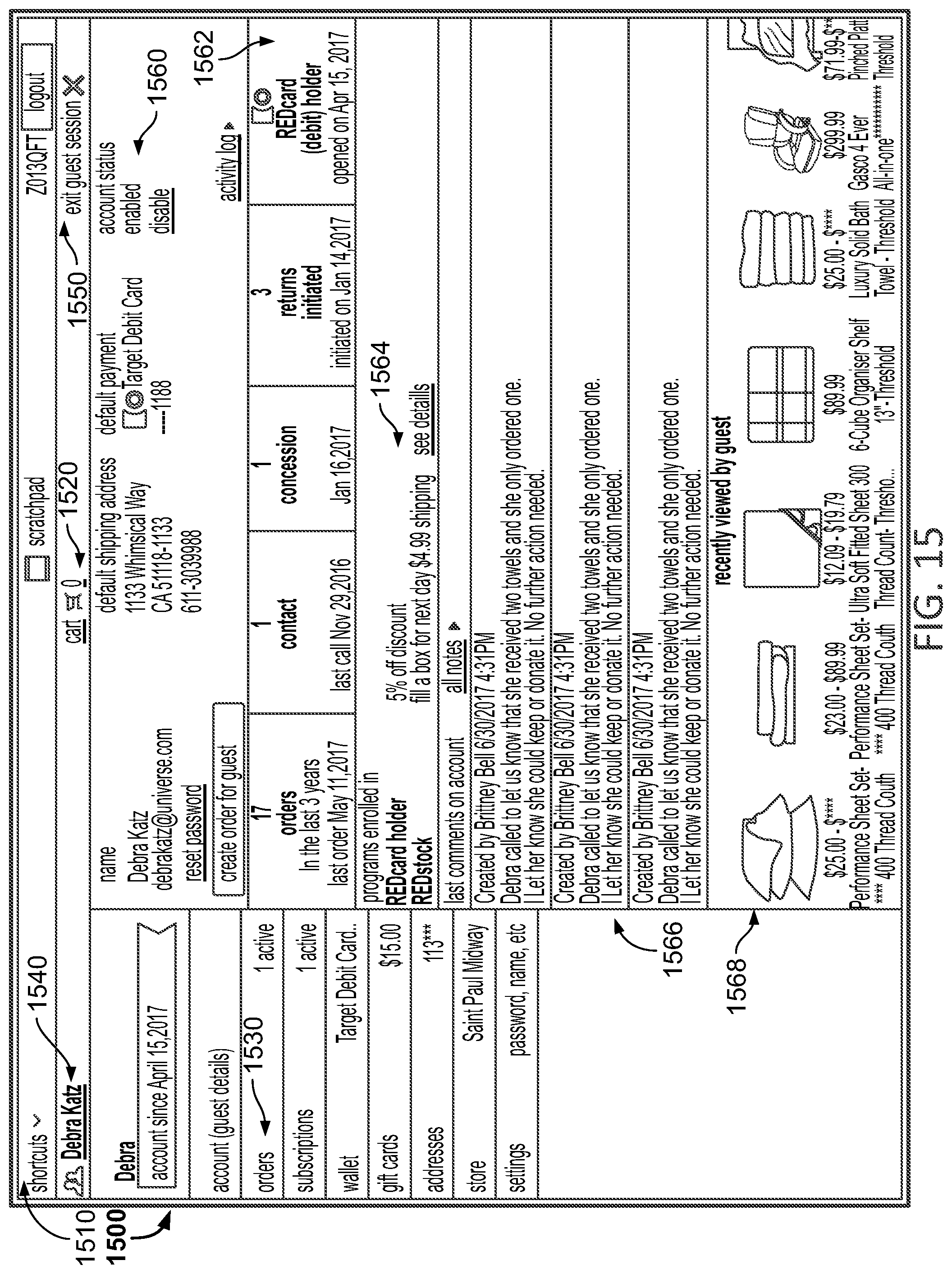 Patent US11776032 Figure 15 – Customer service tool