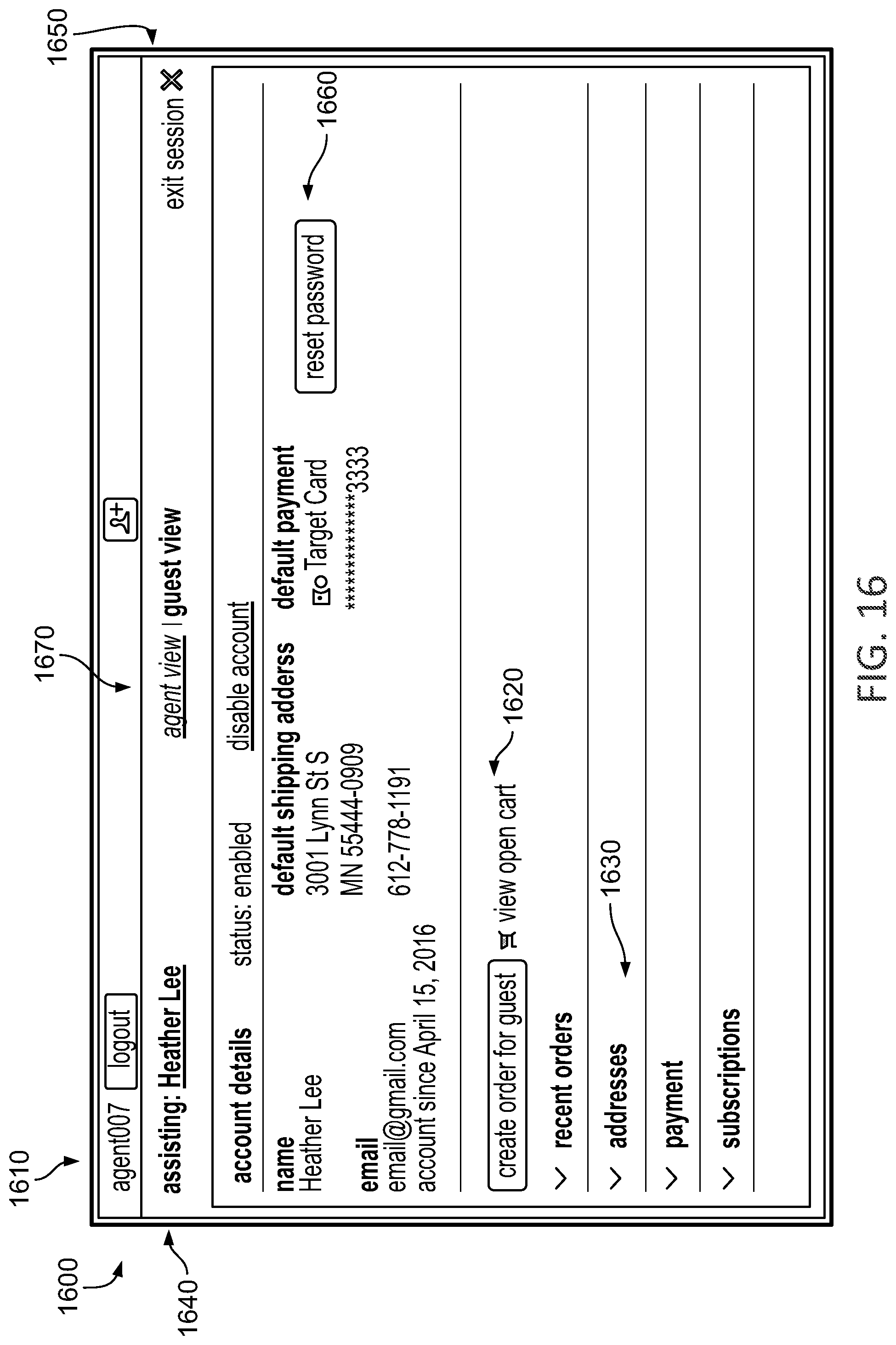 Patent US11776032 Figure 16 – Customer service tool