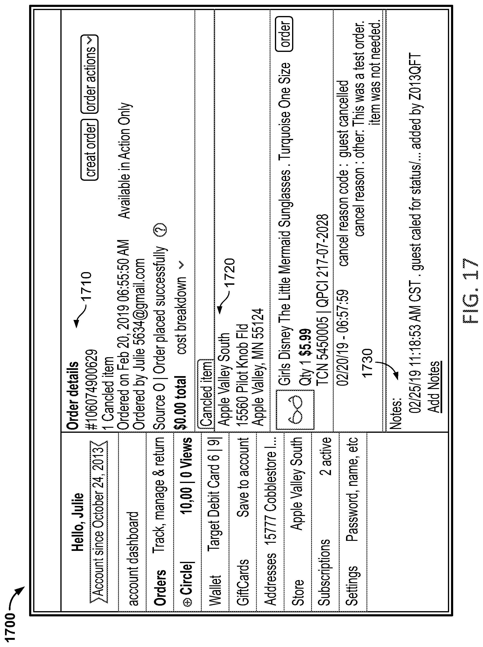 Patent US11776032 Figure 17 – Customer service tool