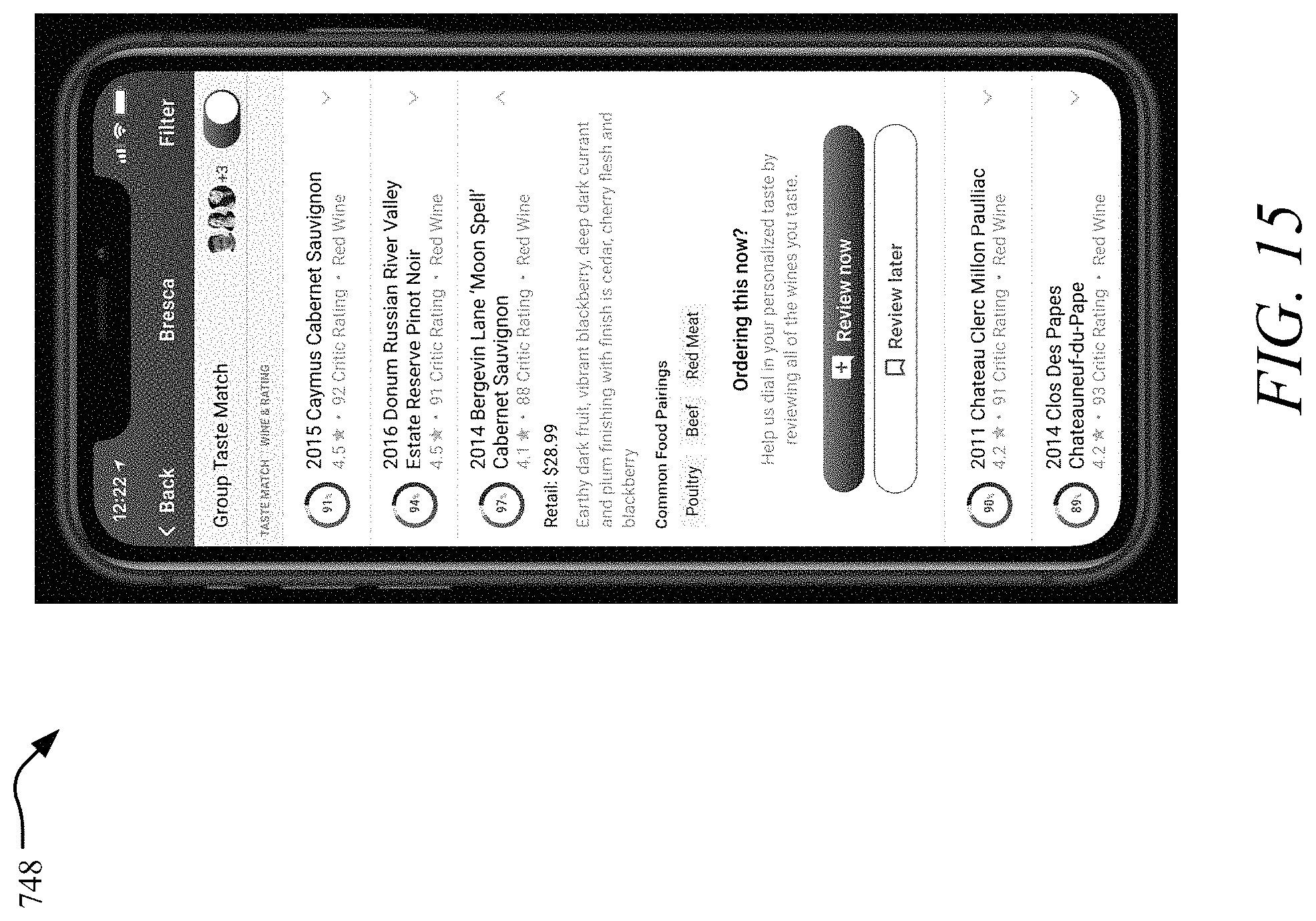 Patent US11776037 Figure 15 – Systems and methods for personal taste recommendation