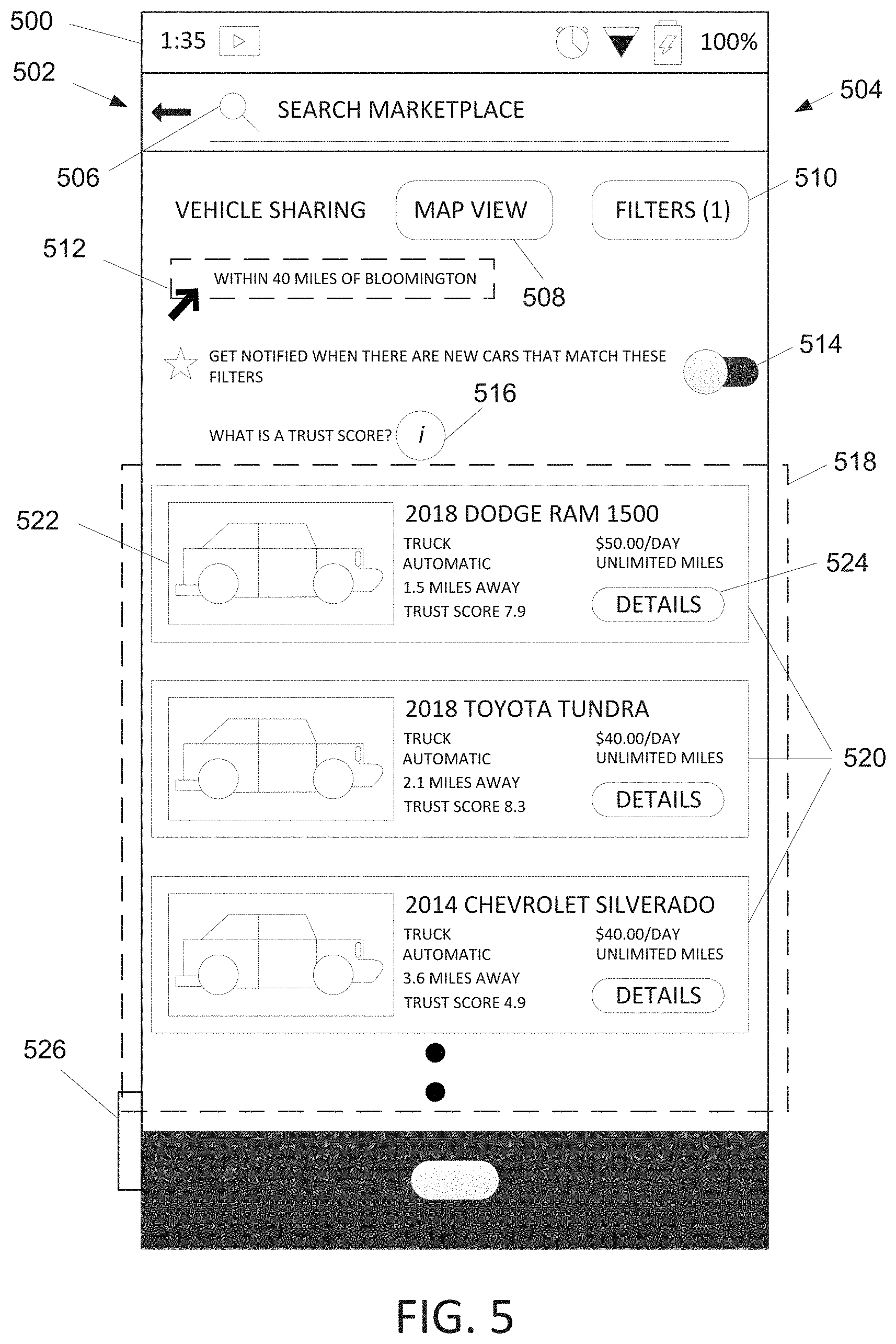 Patent US11776062 Figure 5 – Systems and methods for electronically matching online user profiles
