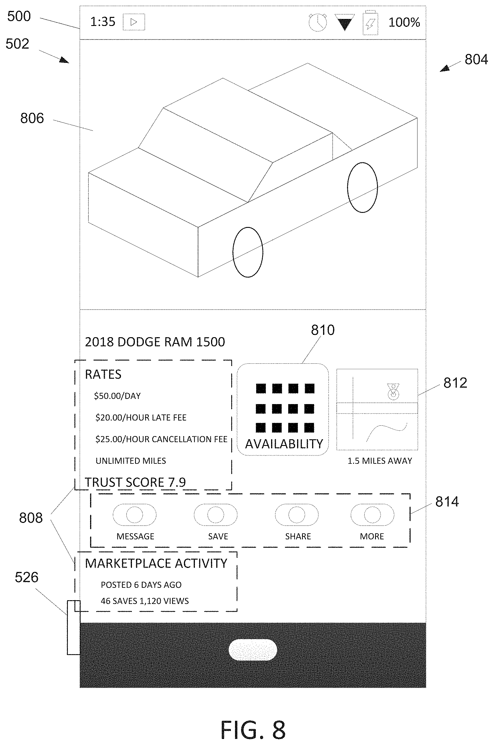 Patent US11776062 Figure 8 – Systems and methods for electronically matching online user profiles