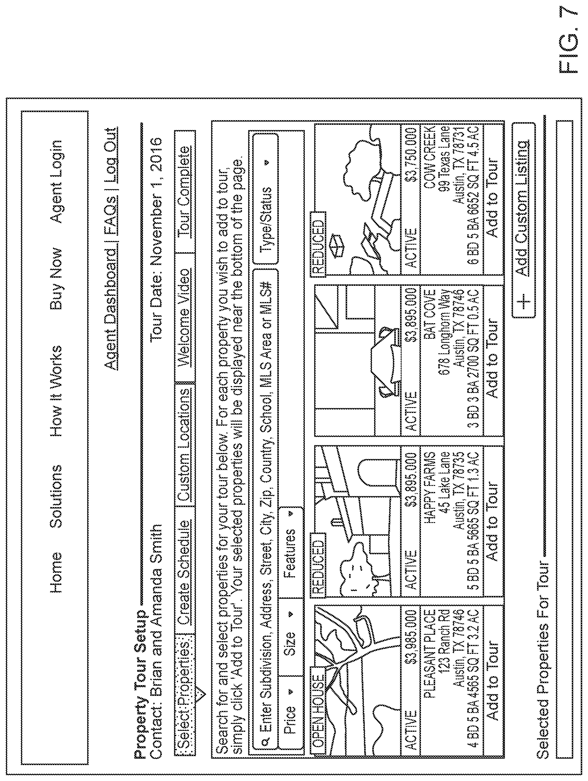 Patent US11776077 Figure 6 – Property tour management system