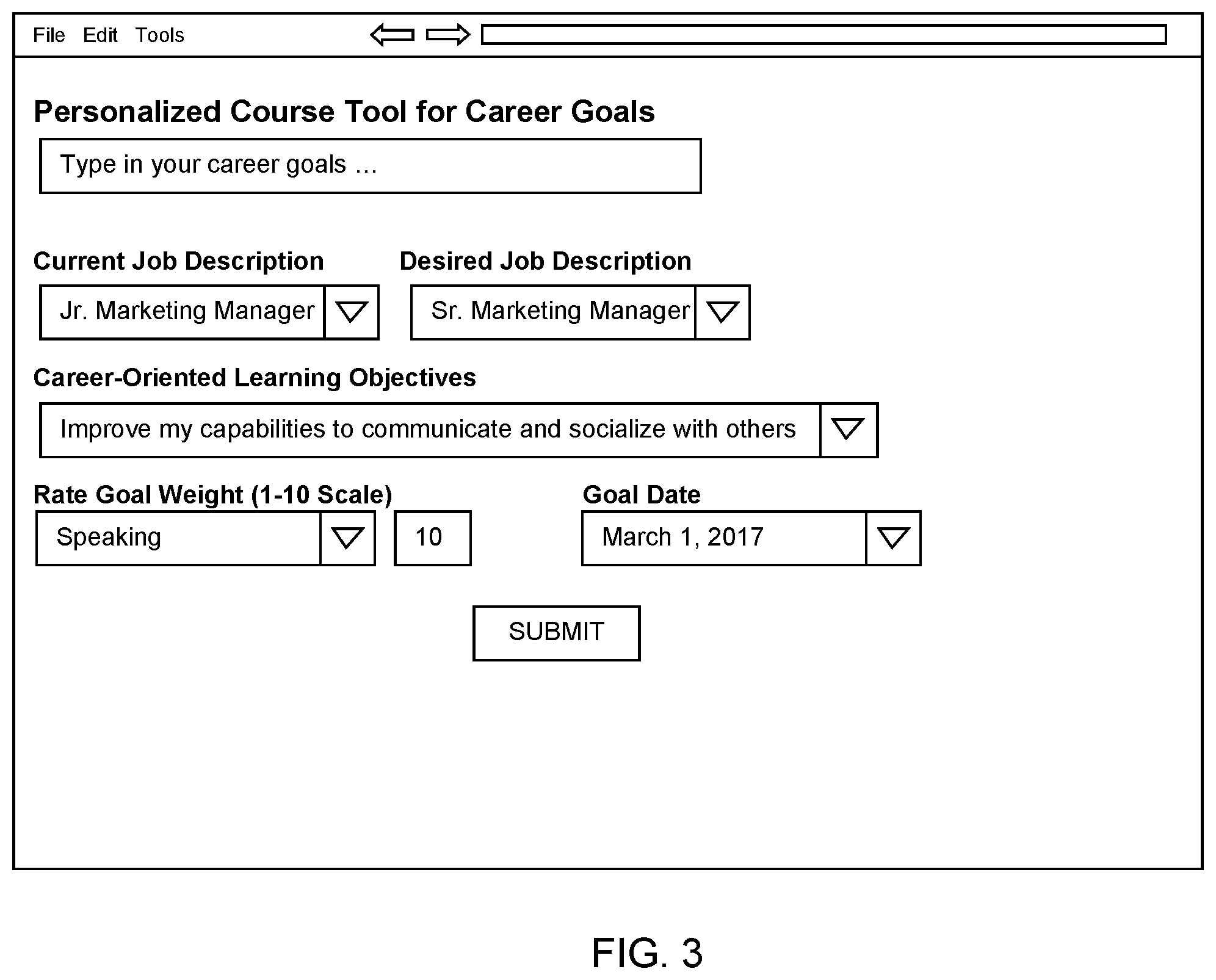 Patent US11776080 Figure 3 – Automatically generating a personalized course profile