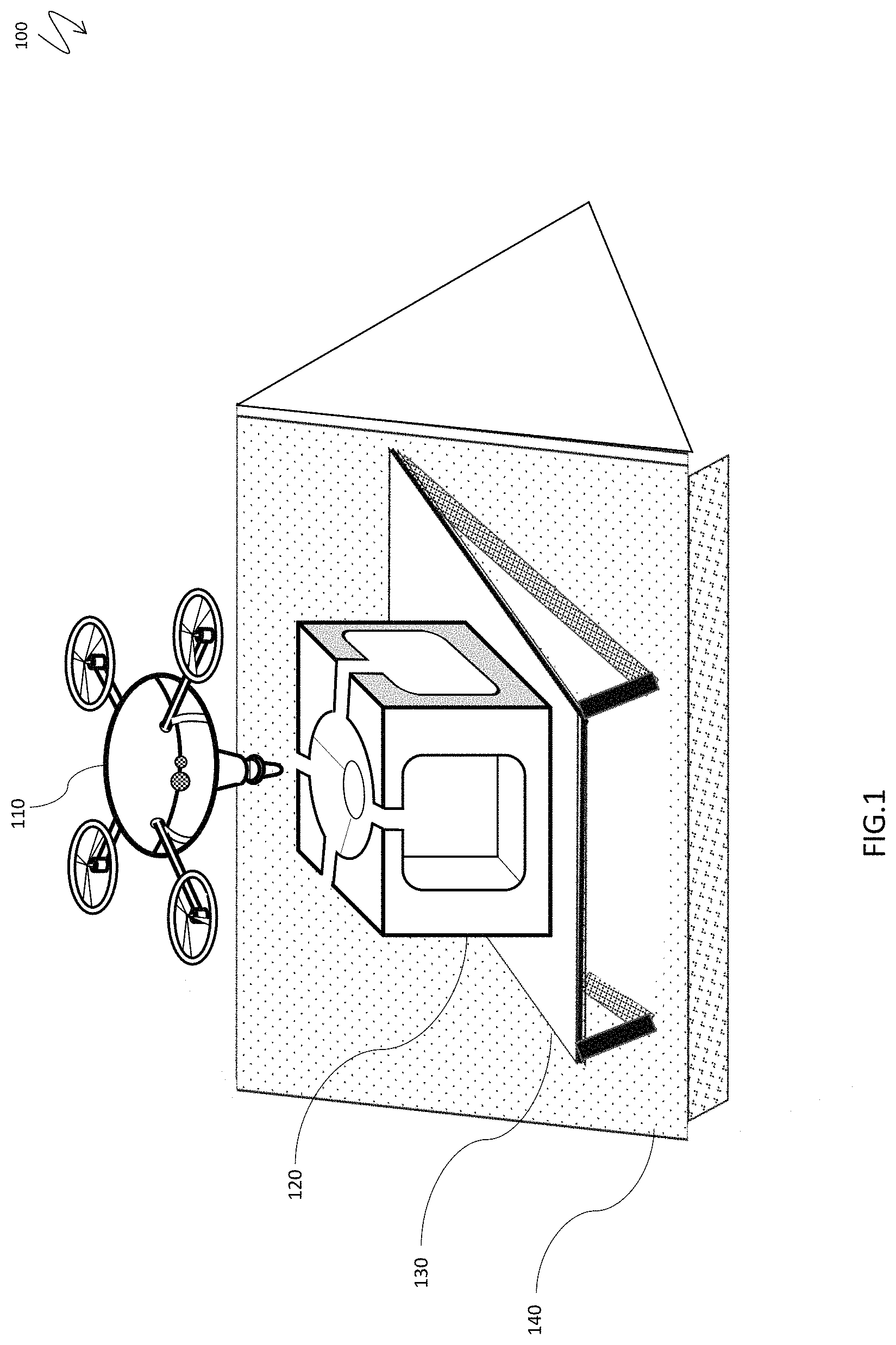 Patent US11776136 Figure 1 – Mobile security camera with multiple landing locations