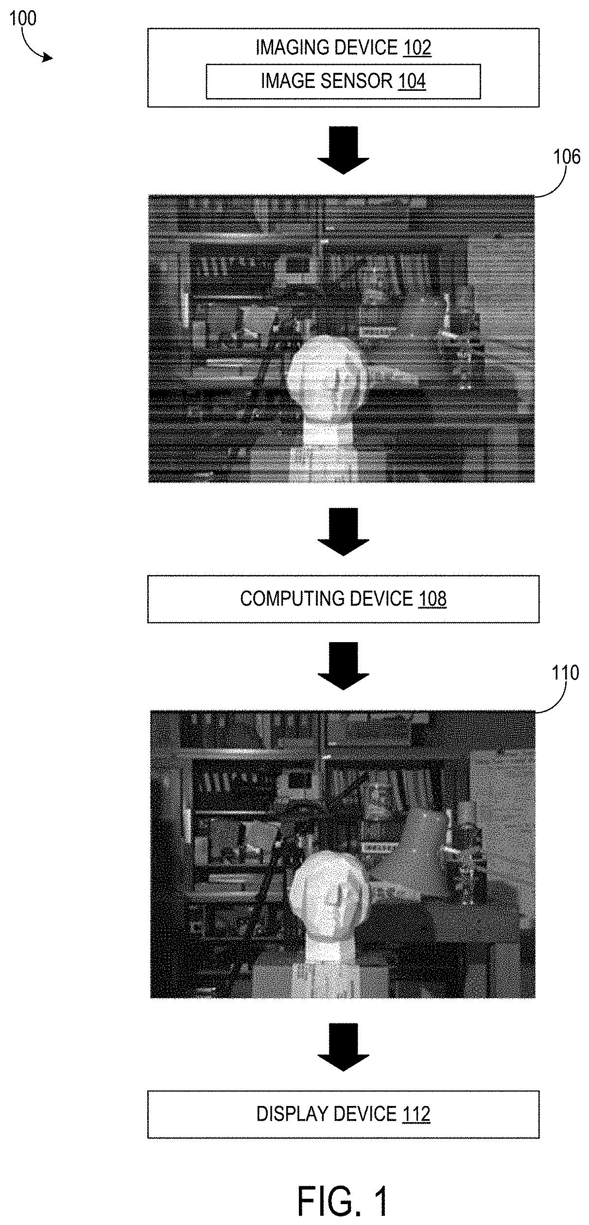 Patent US11776138 — Correcting line bias in an image — Figure 1