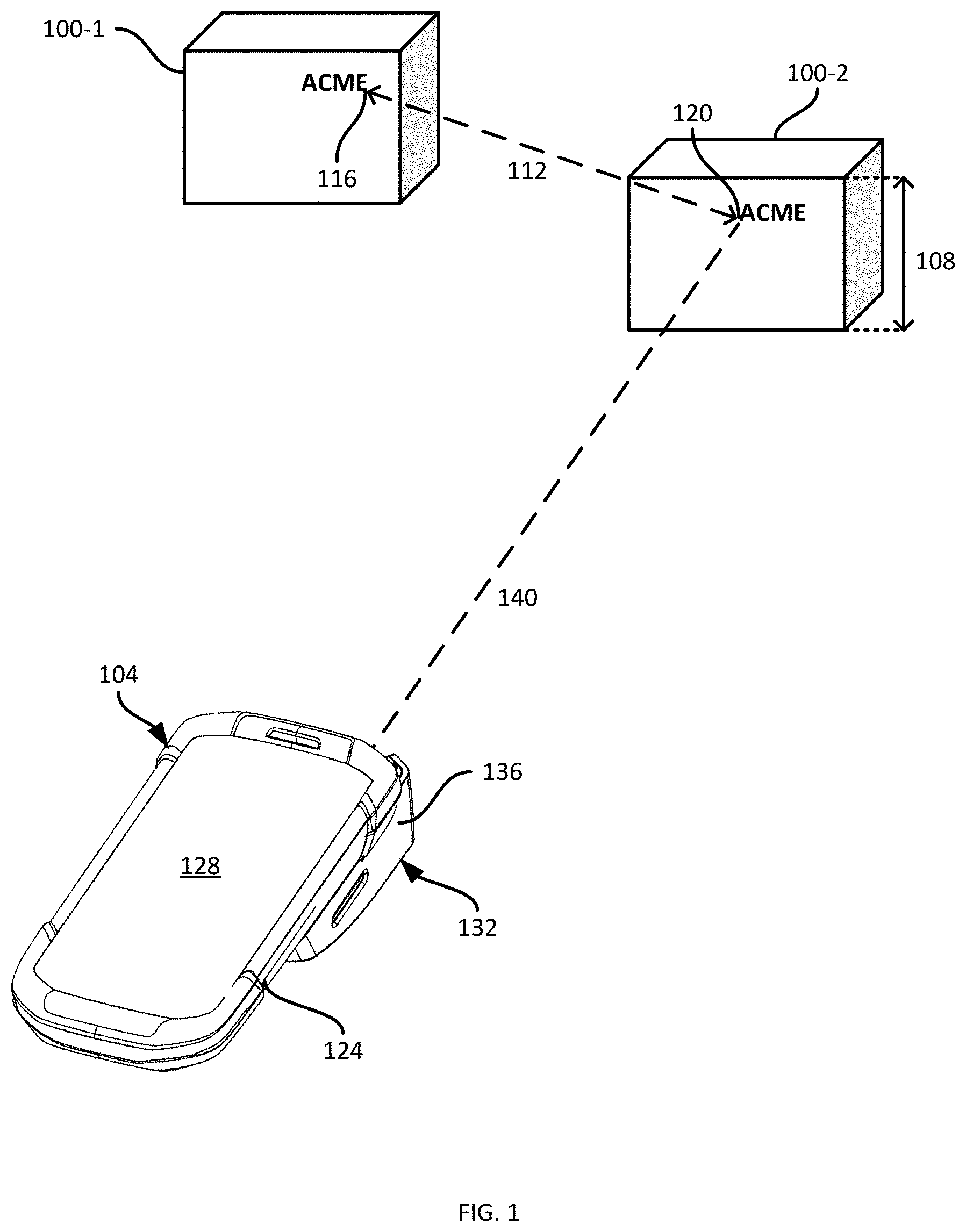 Patent US11776153 Figure 1 – Method, system and apparatus for mobile dimensioning