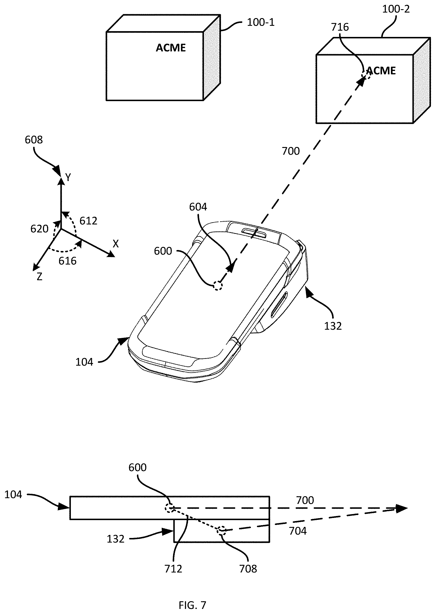 Patent US11776153 Figure 7 – Method, system and apparatus for mobile dimensioning