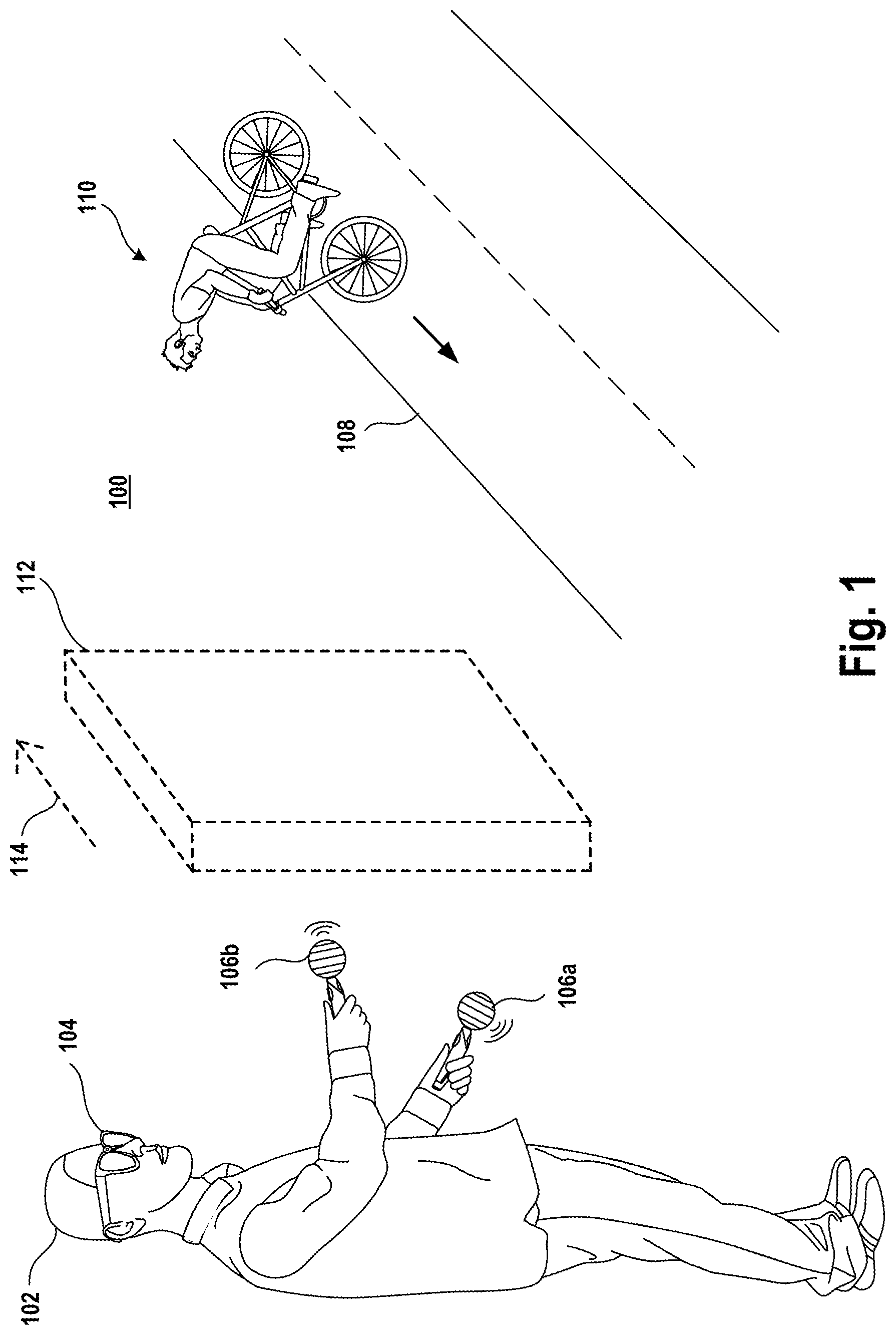Patent US11776166 Figure 1 – Discrimination between virtual objects and real objects in a mixed reality scene