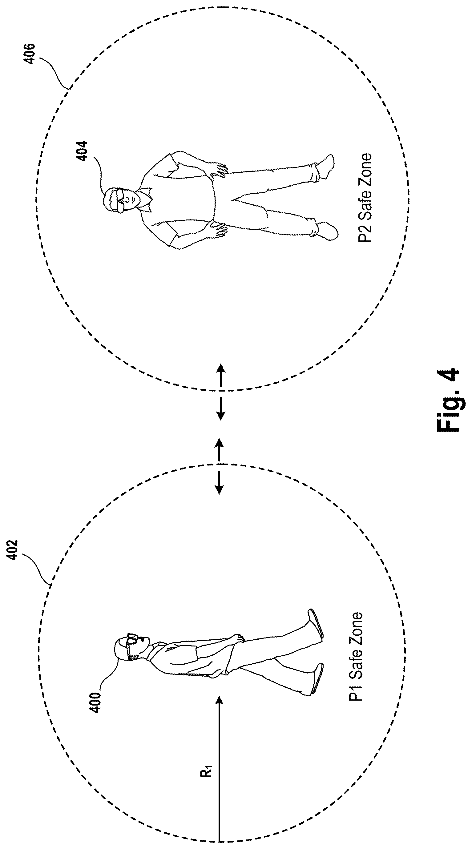 Patent US11776166 Figure 4 – Discrimination between virtual objects and real objects in a mixed reality scene