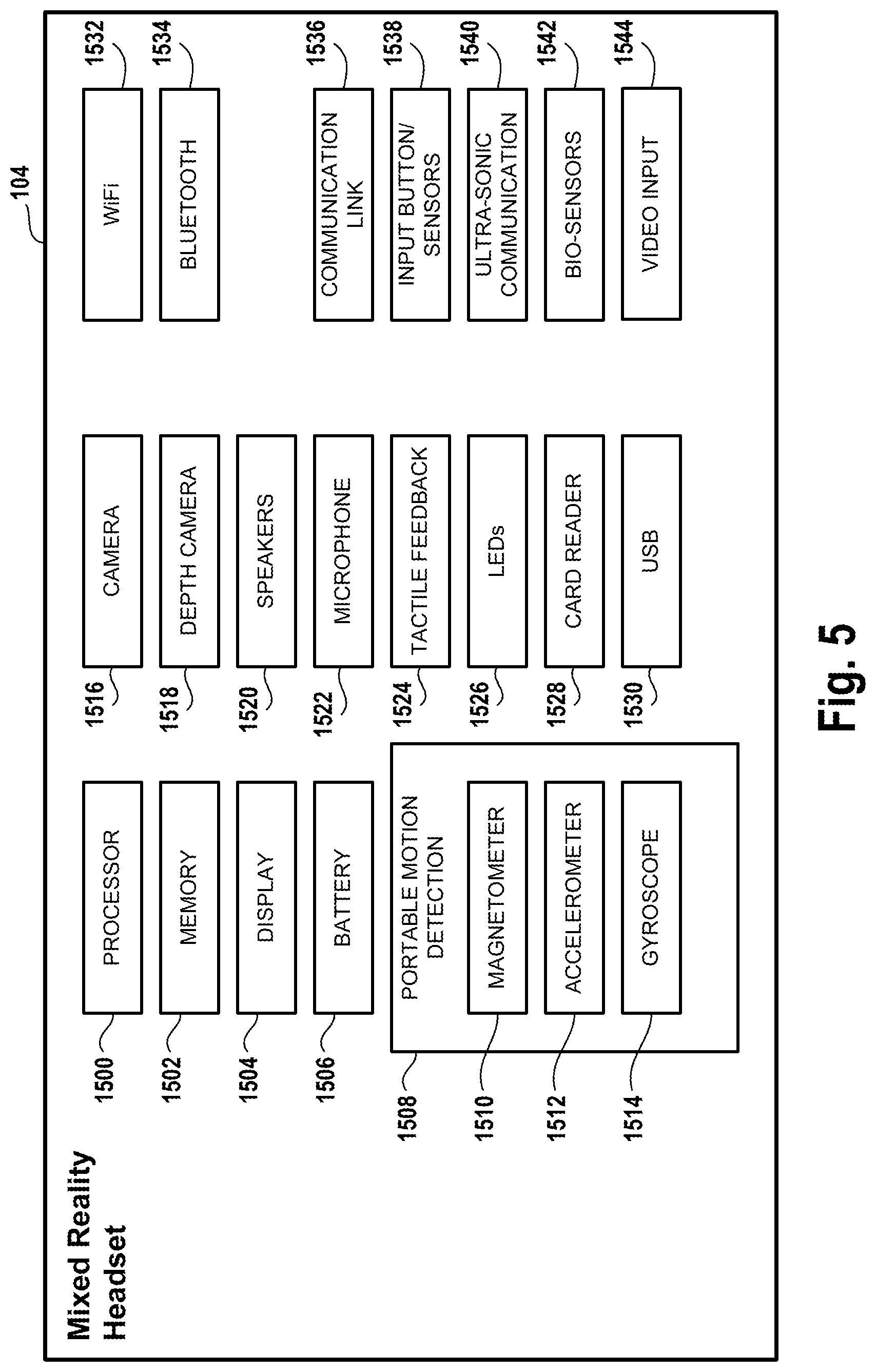 Patent US11776166 Figure 5 – Discrimination between virtual objects and real objects in a mixed reality scene