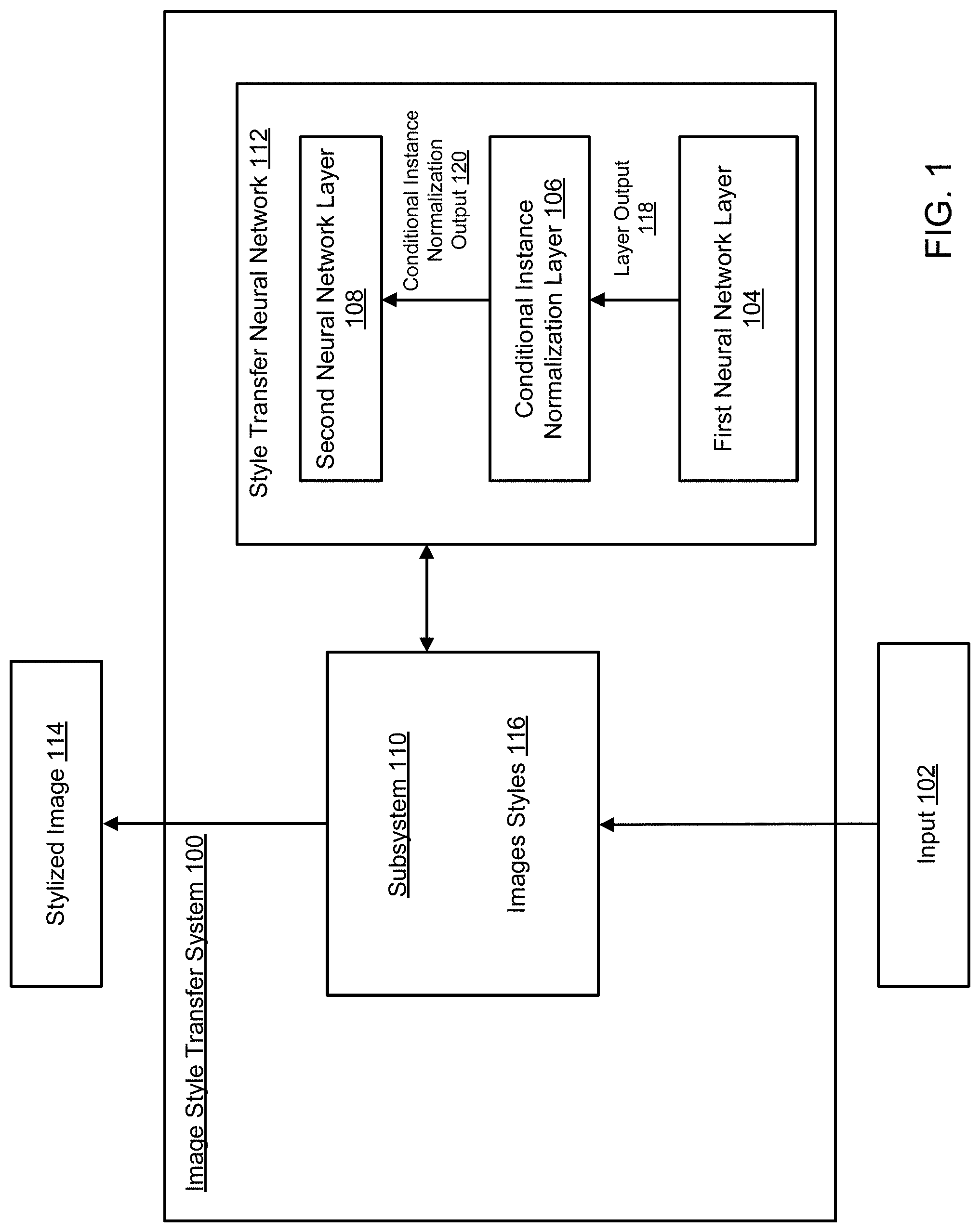 Patent US11776167 Figure 1 – Stylizing input images