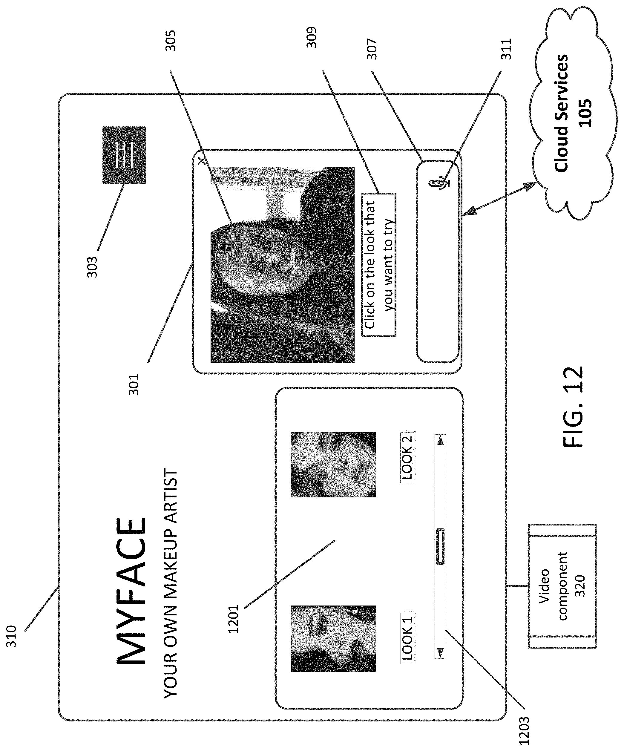 Patent US11776187 Figure 12 – Digital makeup artist
